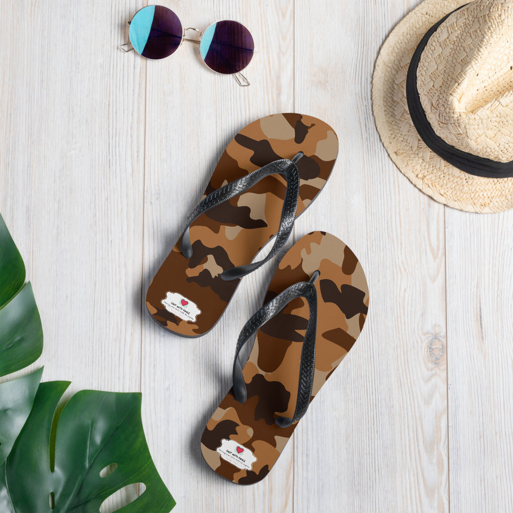Army Enthusiast Camouflage Flip Flops
