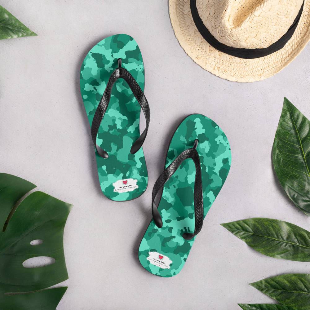 Army Enthusiast Camouflage Flip Flops