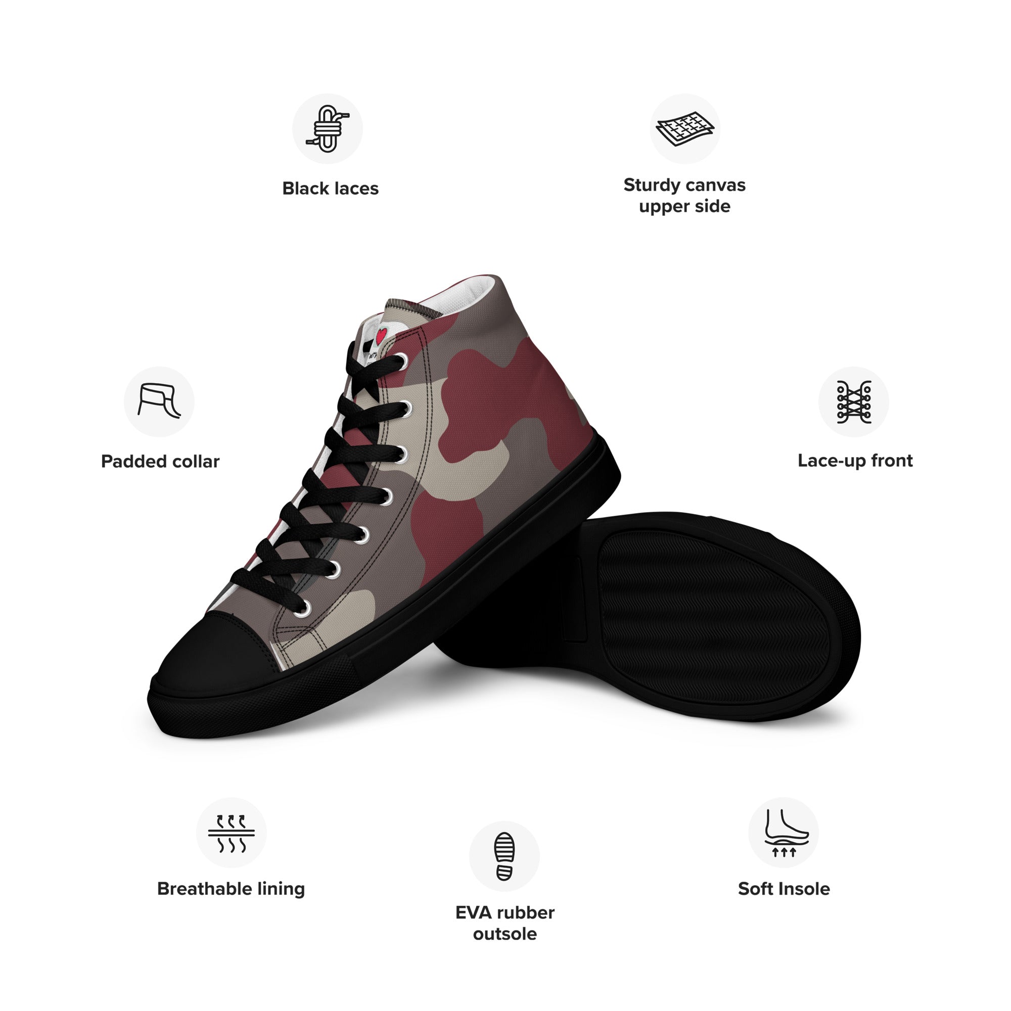 Army Enthusiast Women's High-Top Camouflage Sneakers