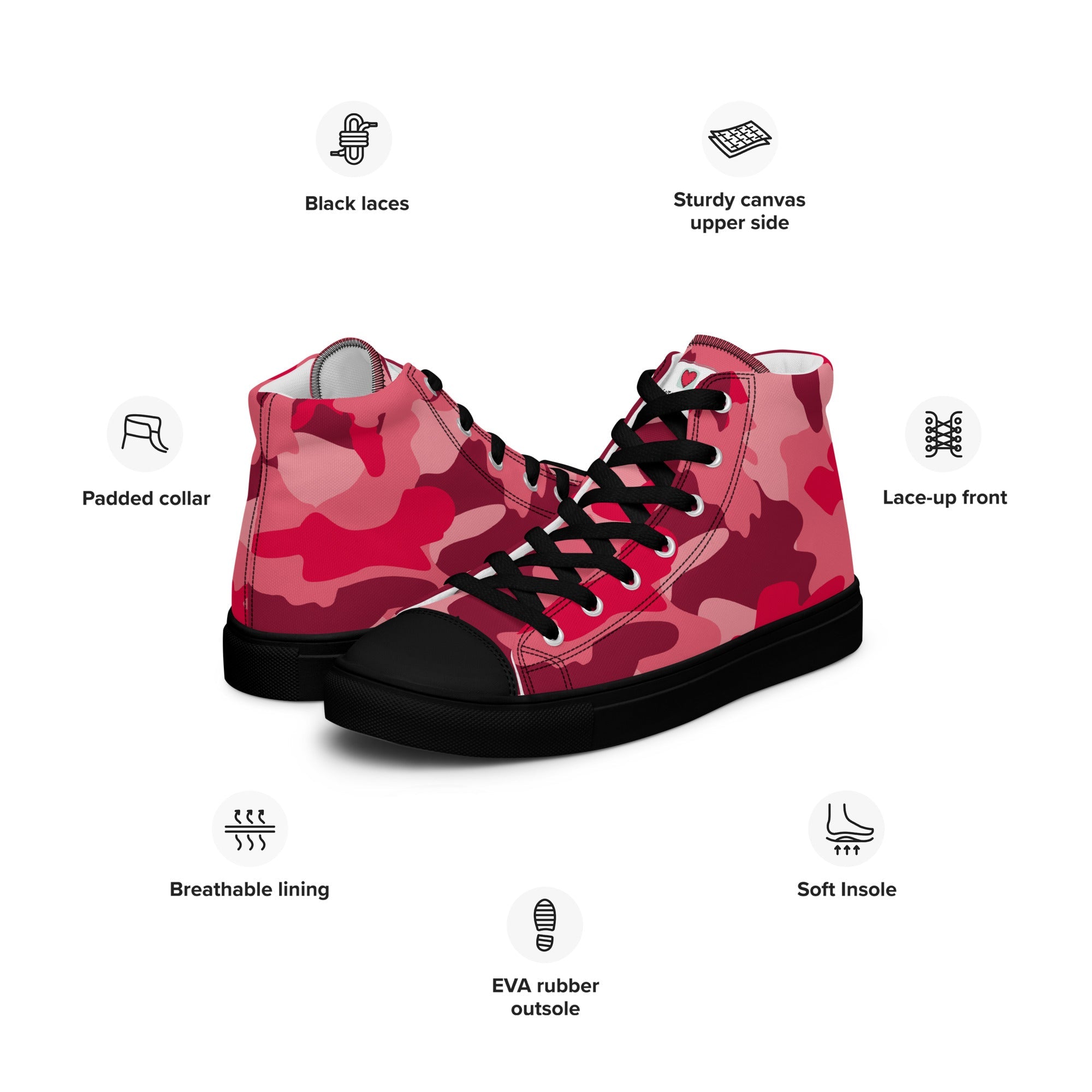 Army Enthusiast Women's High-Top Camouflage Sneakers