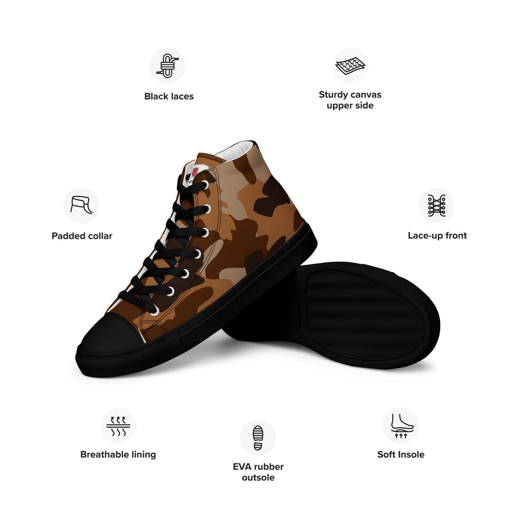 Army Enthusiast Women's High-Top Camouflage Sneakers