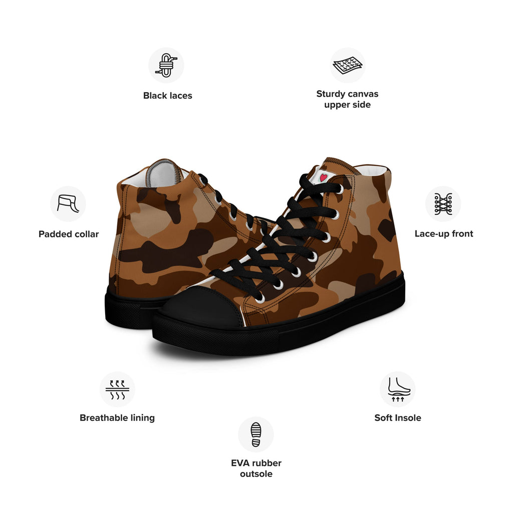 Army Enthusiast Women's High-Top Camouflage Sneakers