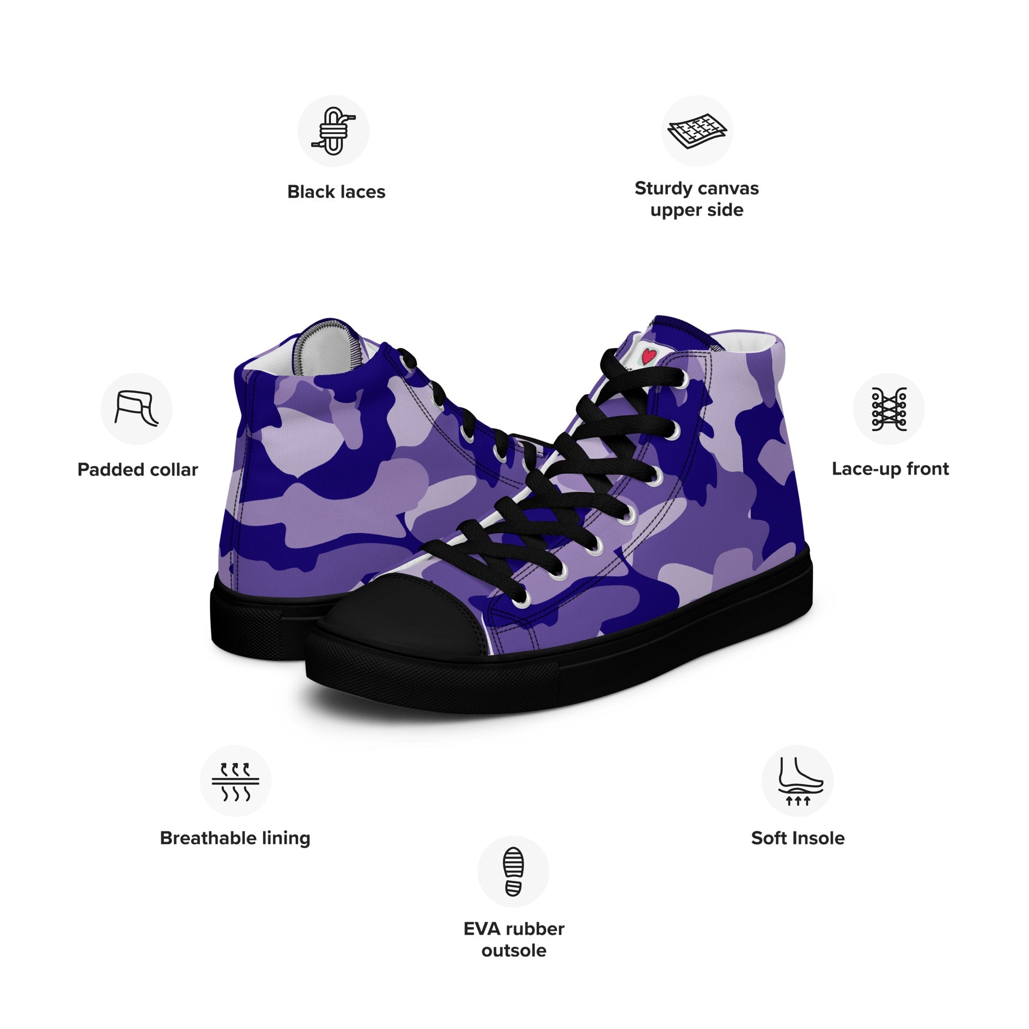 Army Enthusiast Women's High-Top Camouflage Sneakers