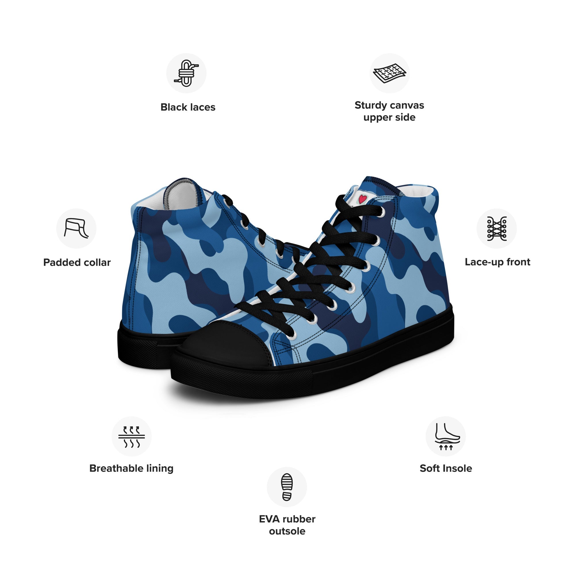 Army Enthusiast Women's High-Top Camouflage Sneakers