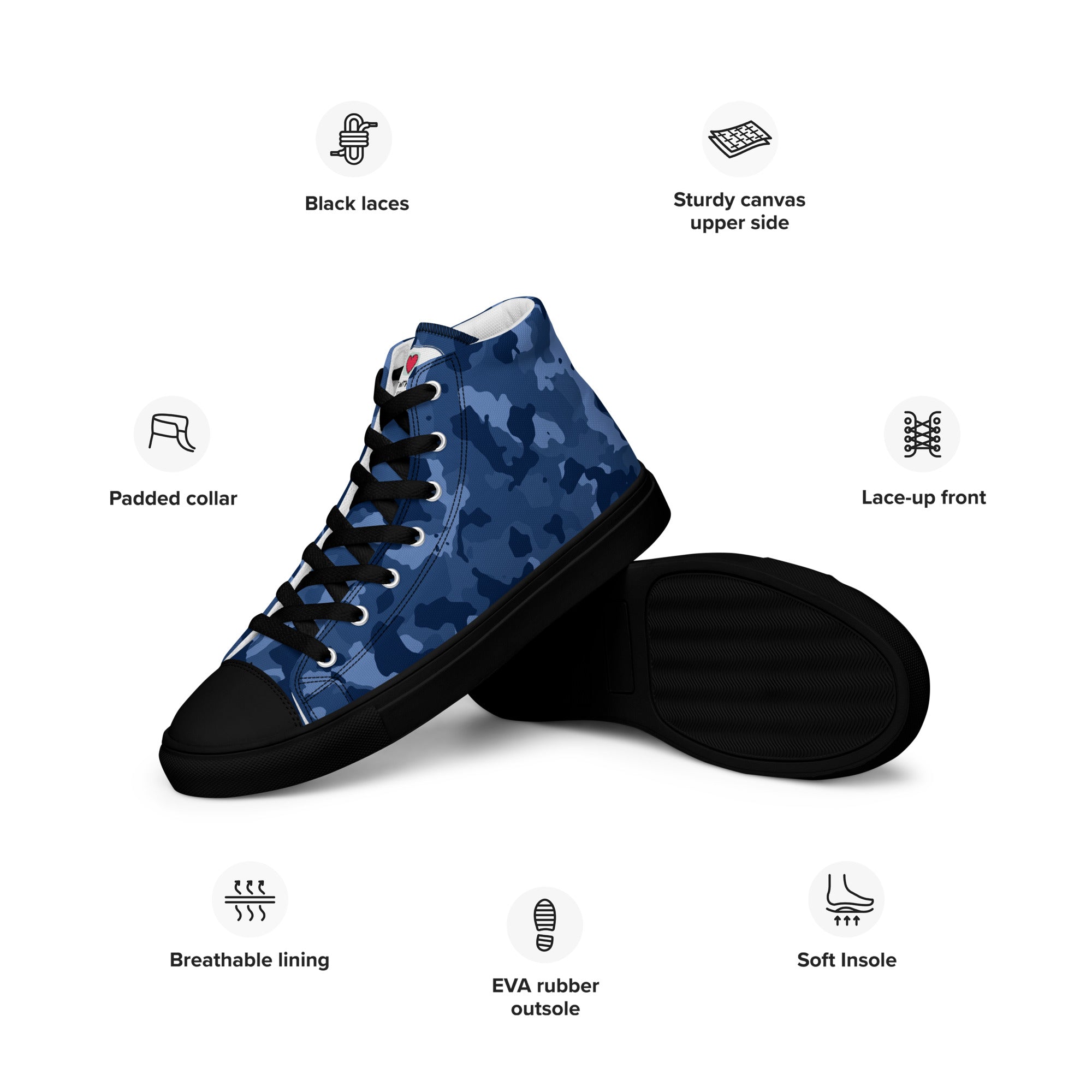 Army Enthusiast Women's High-Top Camouflage Sneakers