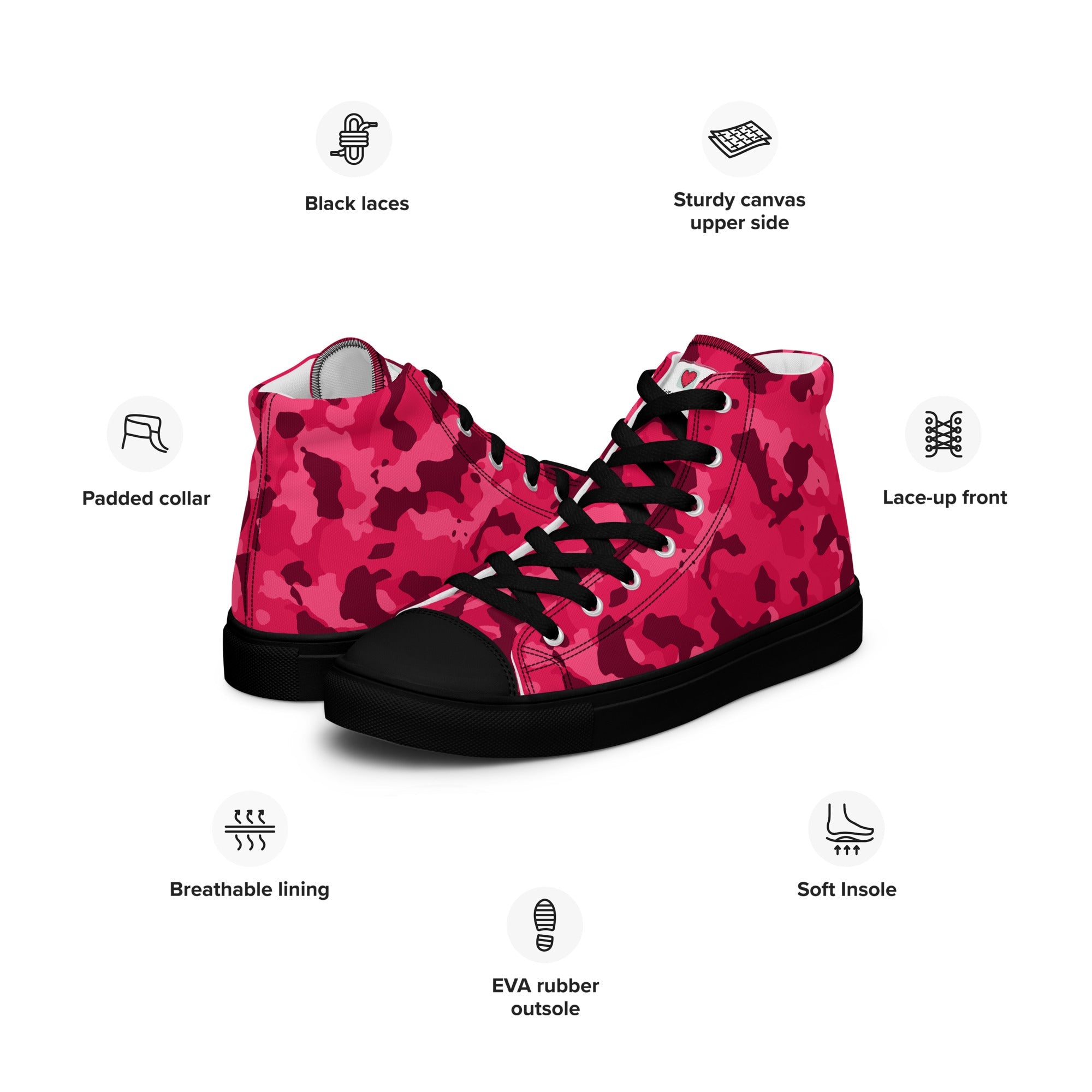 Army Enthusiast Women's High-Top Camouflage Sneakers