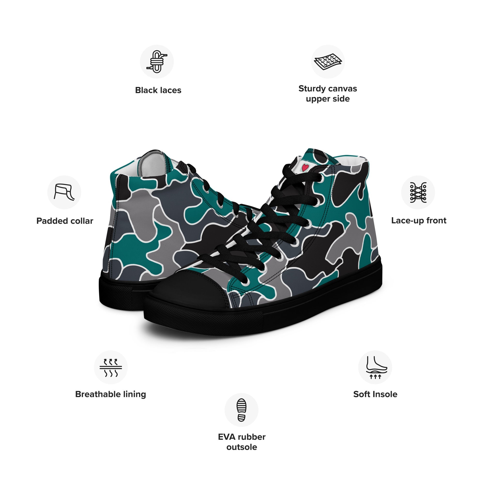 Army Enthusiast Women's High-Top Camouflage Sneakers