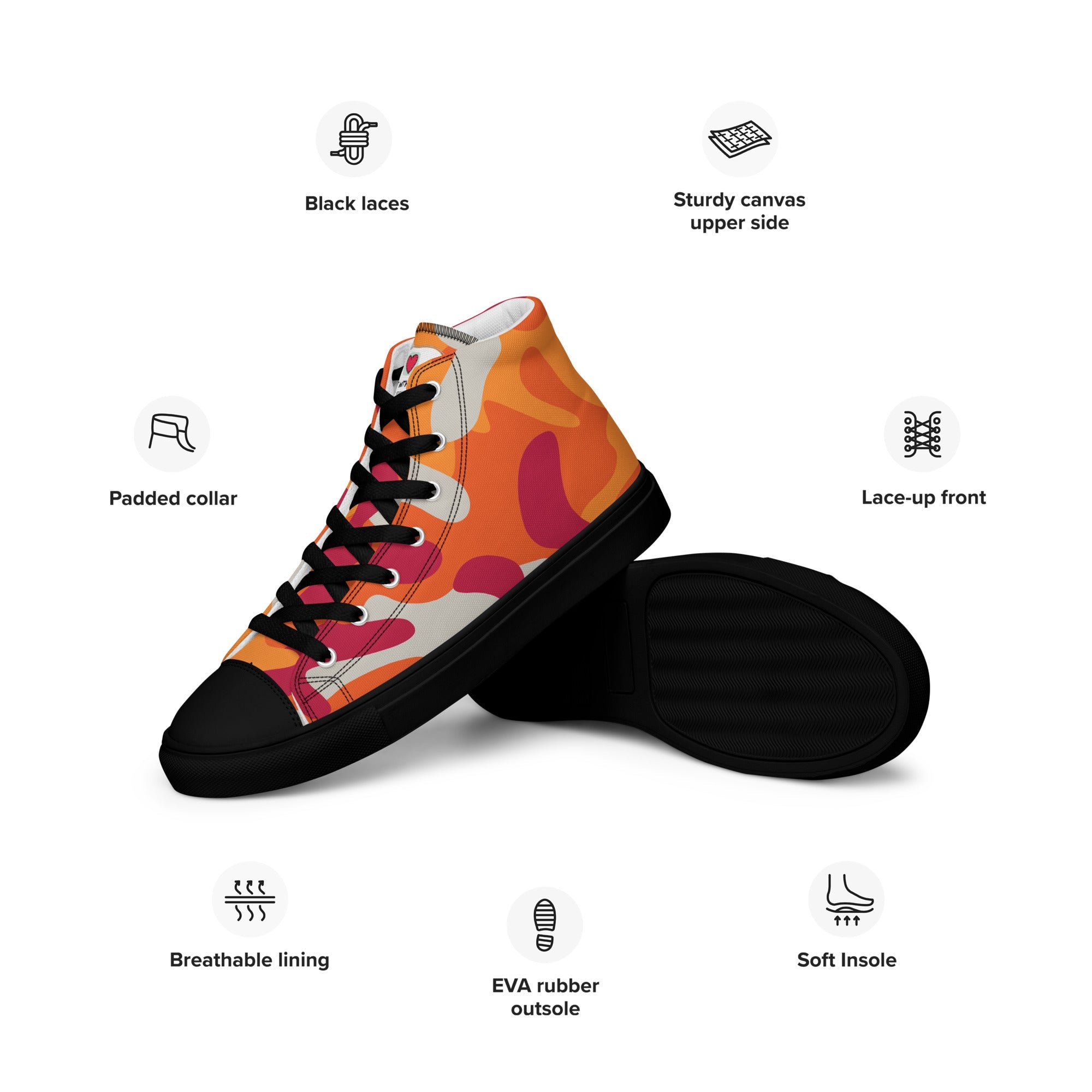 Army Enthusiast Women's High-Top Camouflage Sneakers