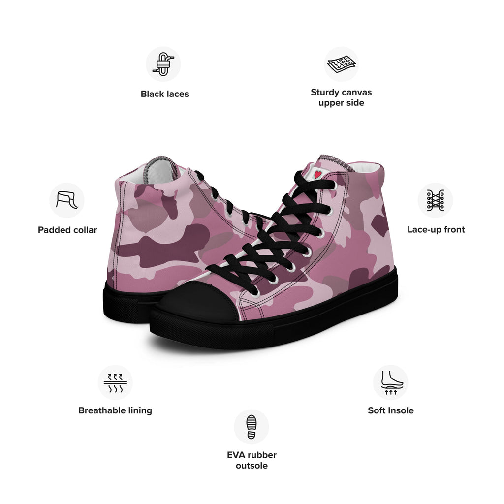 Army Enthusiast Women's High-Top Camouflage Sneakers