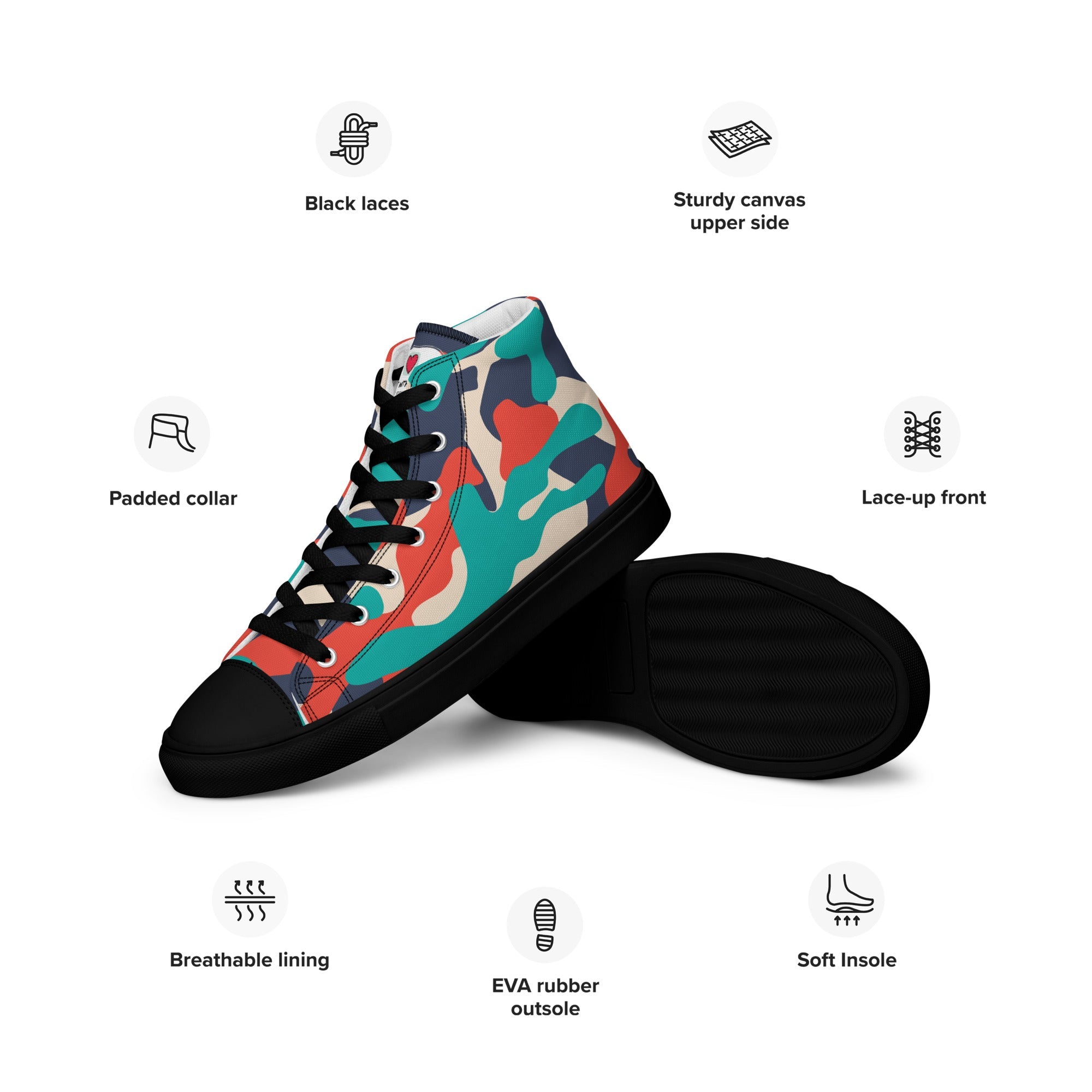 Army Enthusiast Women's High-Top Camouflage Sneakers