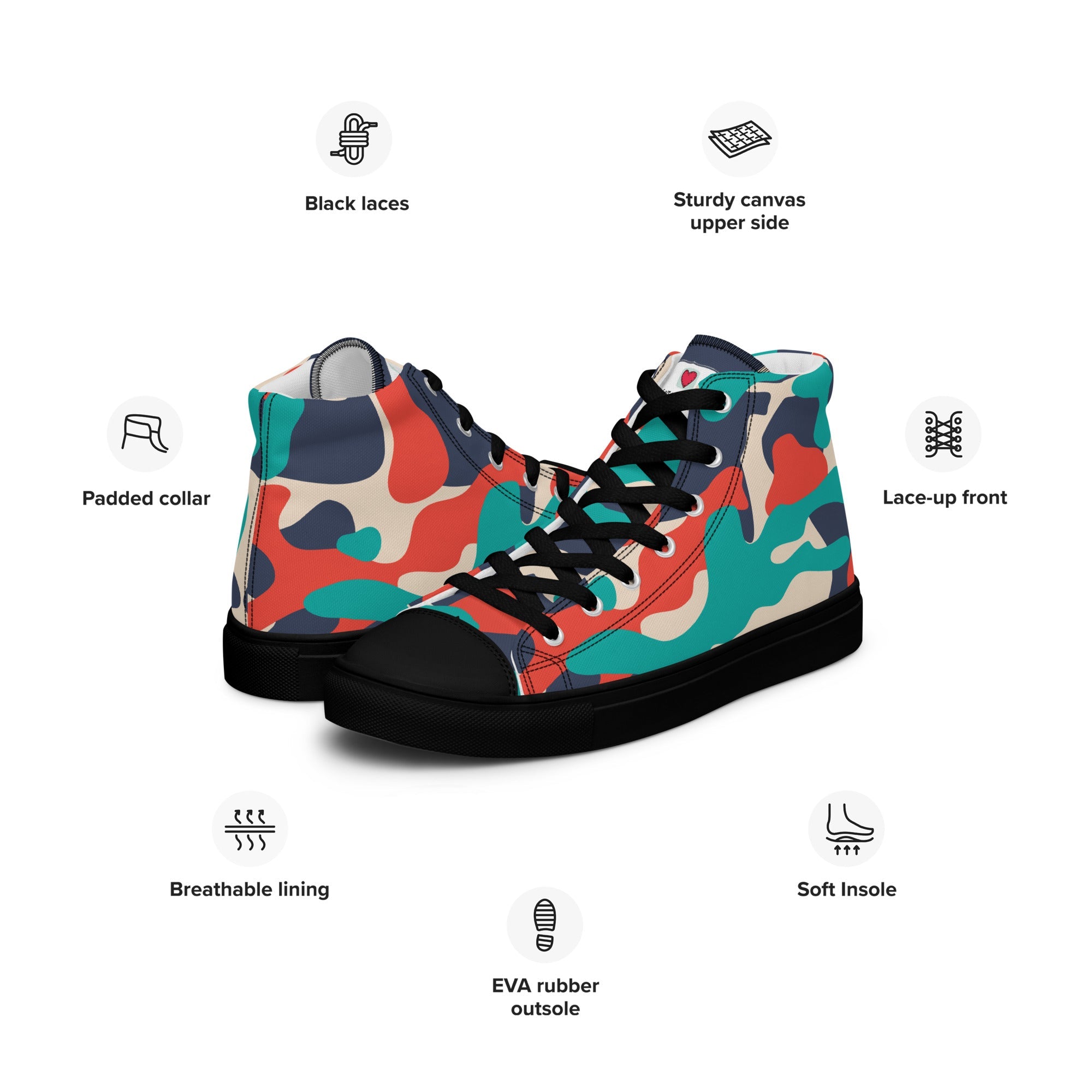Army Enthusiast Women's High-Top Camouflage Sneakers