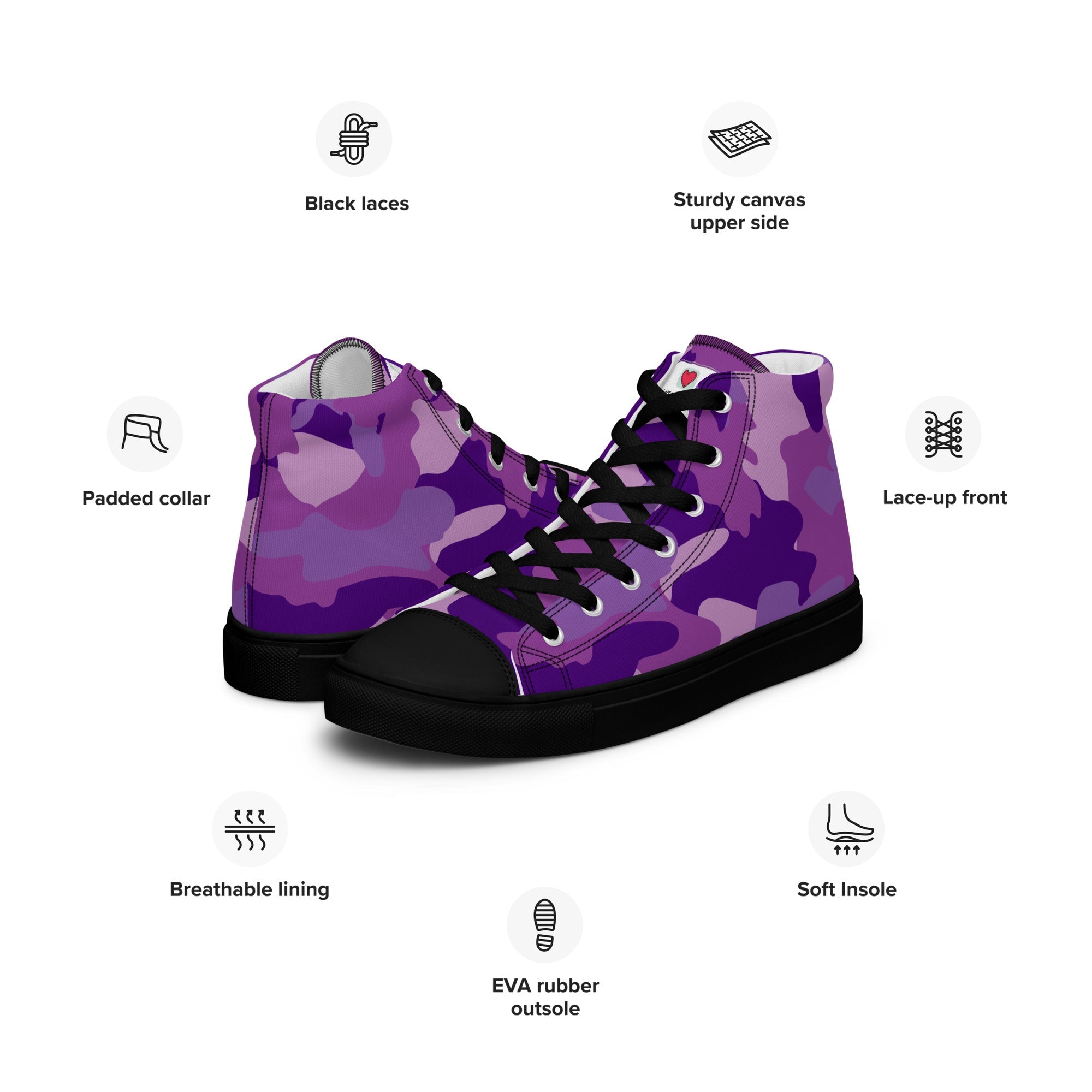 Army Enthusiast Women's High-Top Camouflage Sneakers