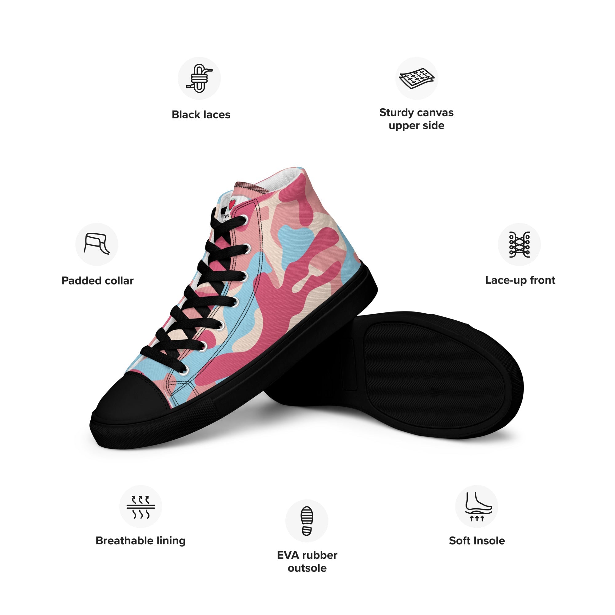 Army Enthusiast Women's High-Top Camouflage Sneakers
