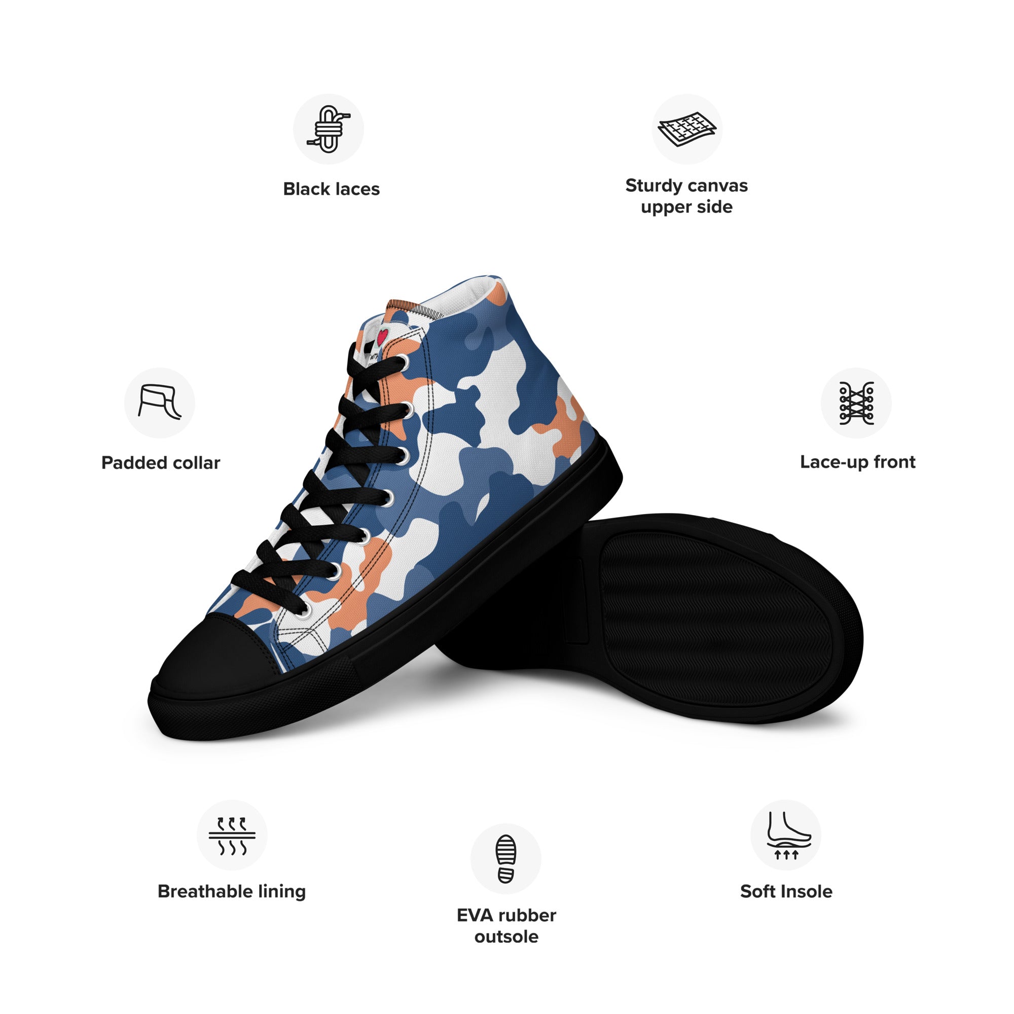 Army Enthusiast Women's High-Top Camouflage Sneakers