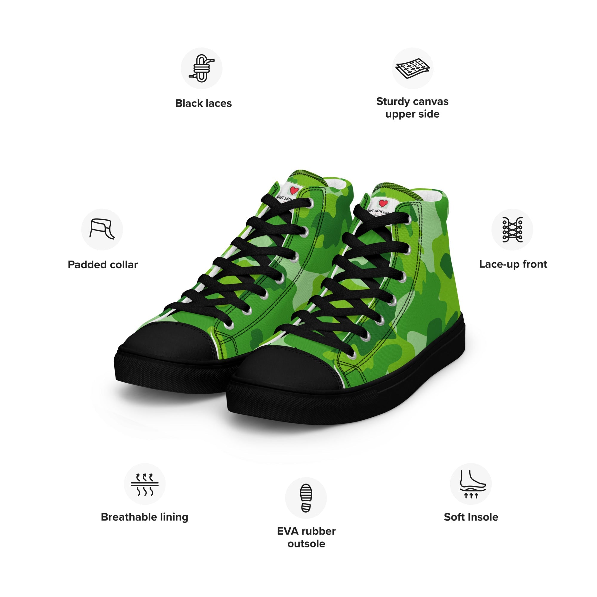 Army Enthusiast Women's High-Top Camouflage Sneakers