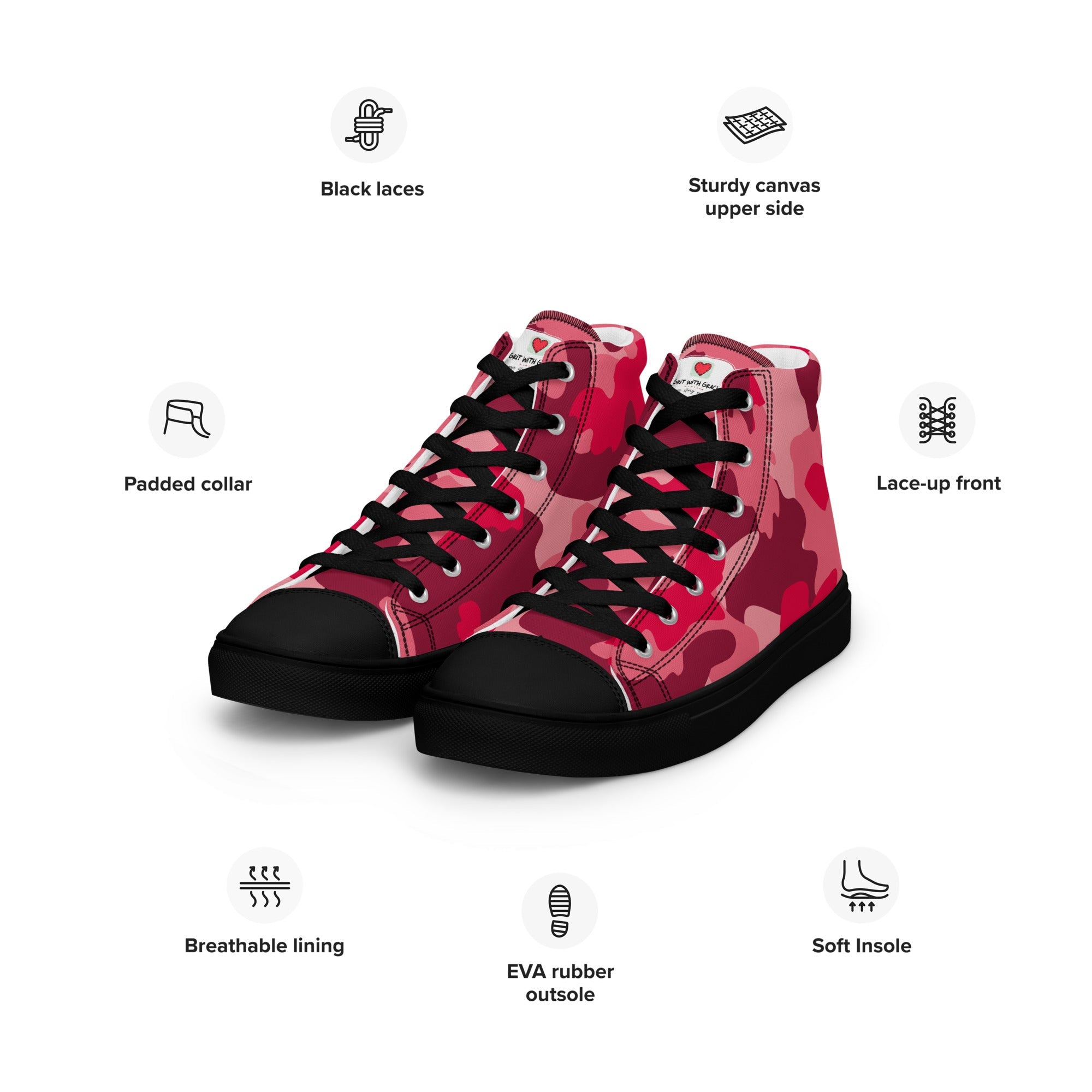 Army Enthusiast Women's High-Top Camouflage Sneakers