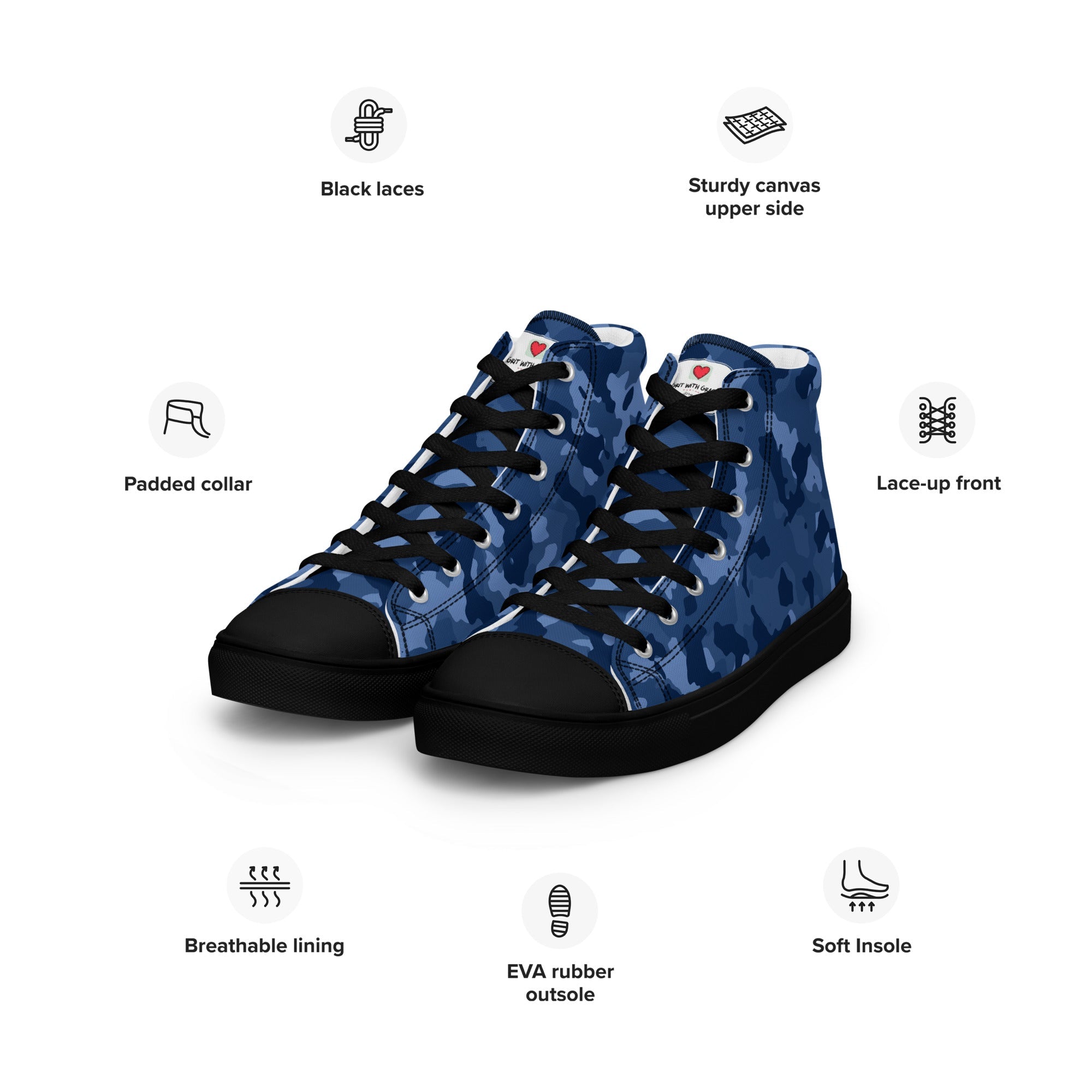 Army Enthusiast Women's High-Top Camouflage Sneakers