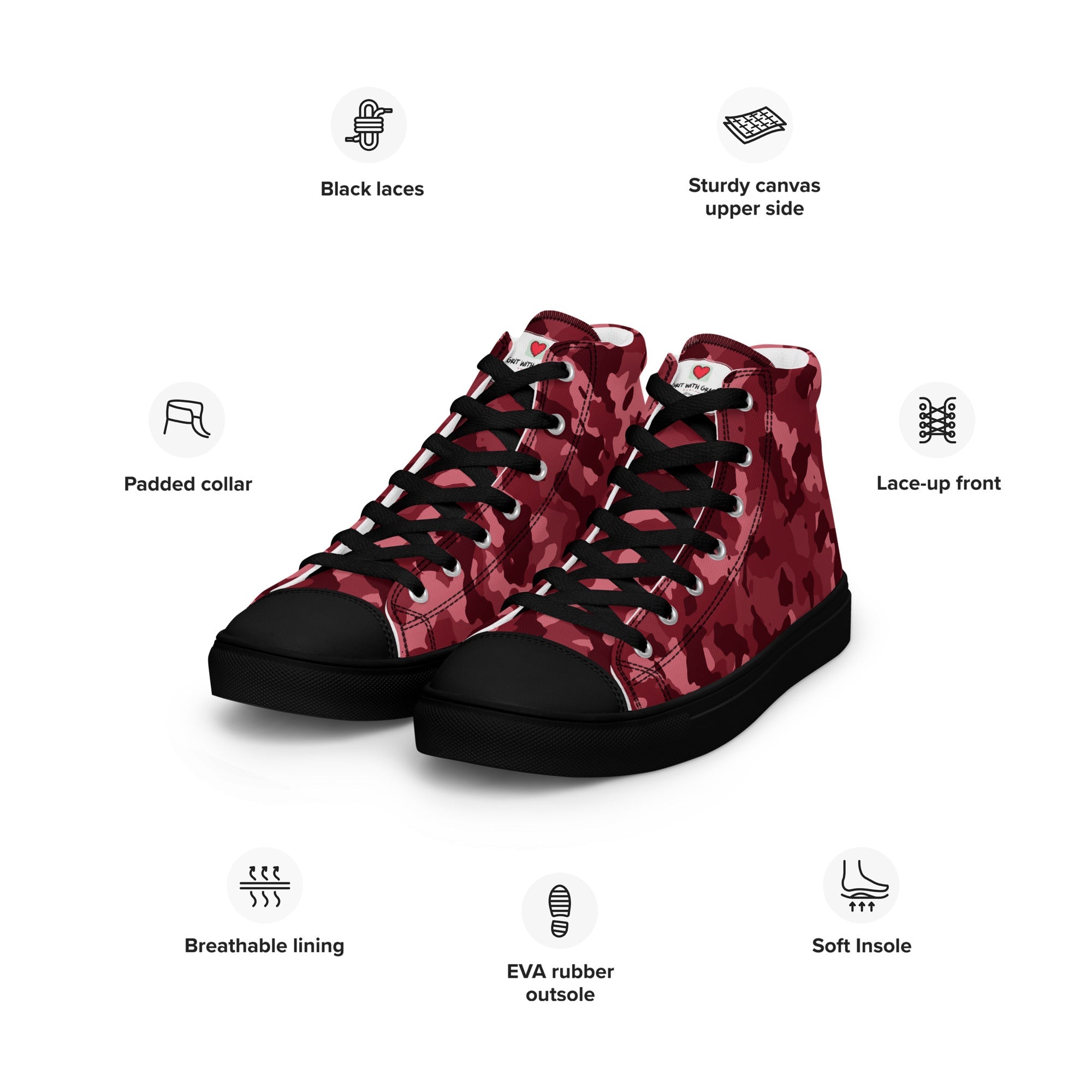 Army Enthusiast Women's High-Top Camouflage Sneakers