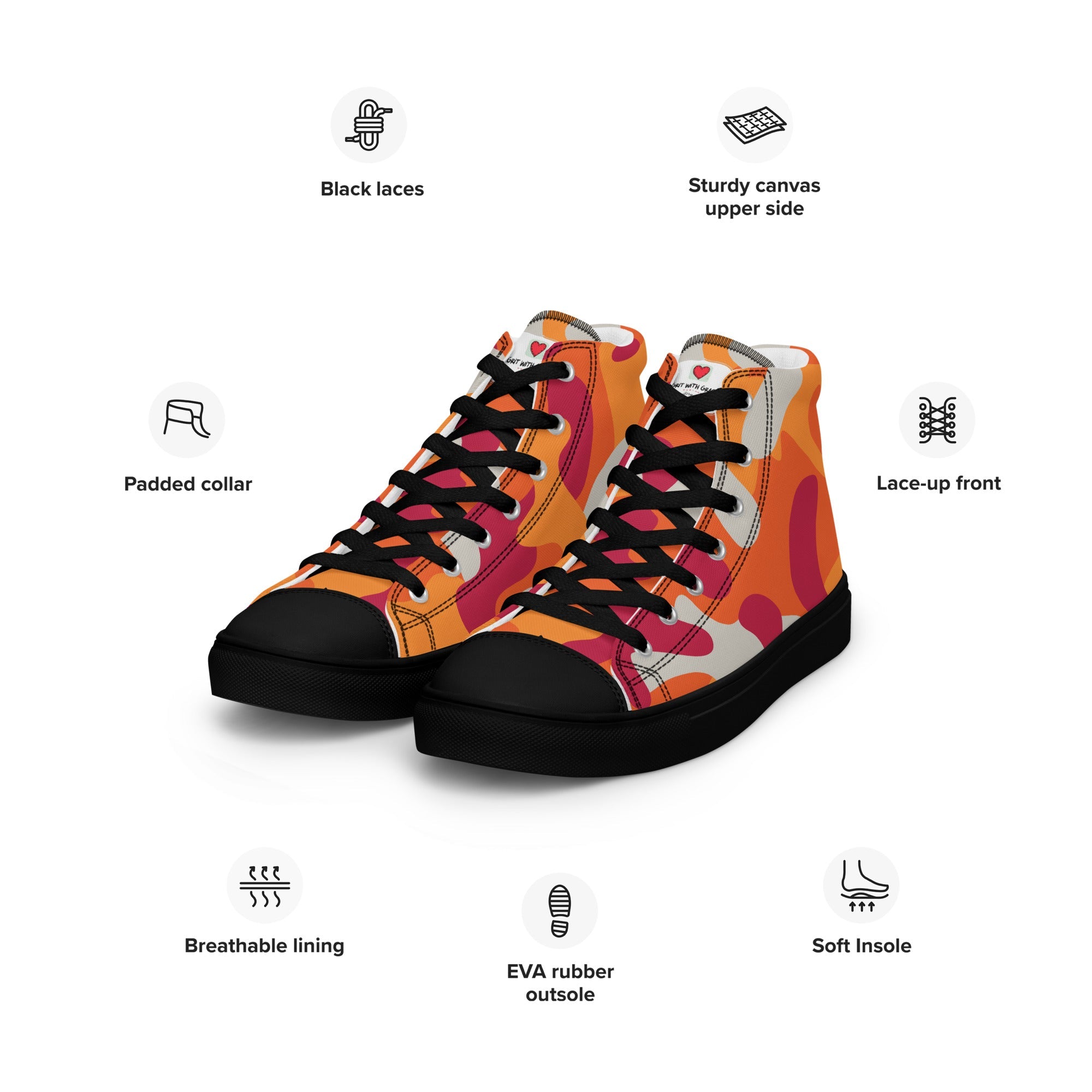 Army Enthusiast Women's High-Top Camouflage Sneakers
