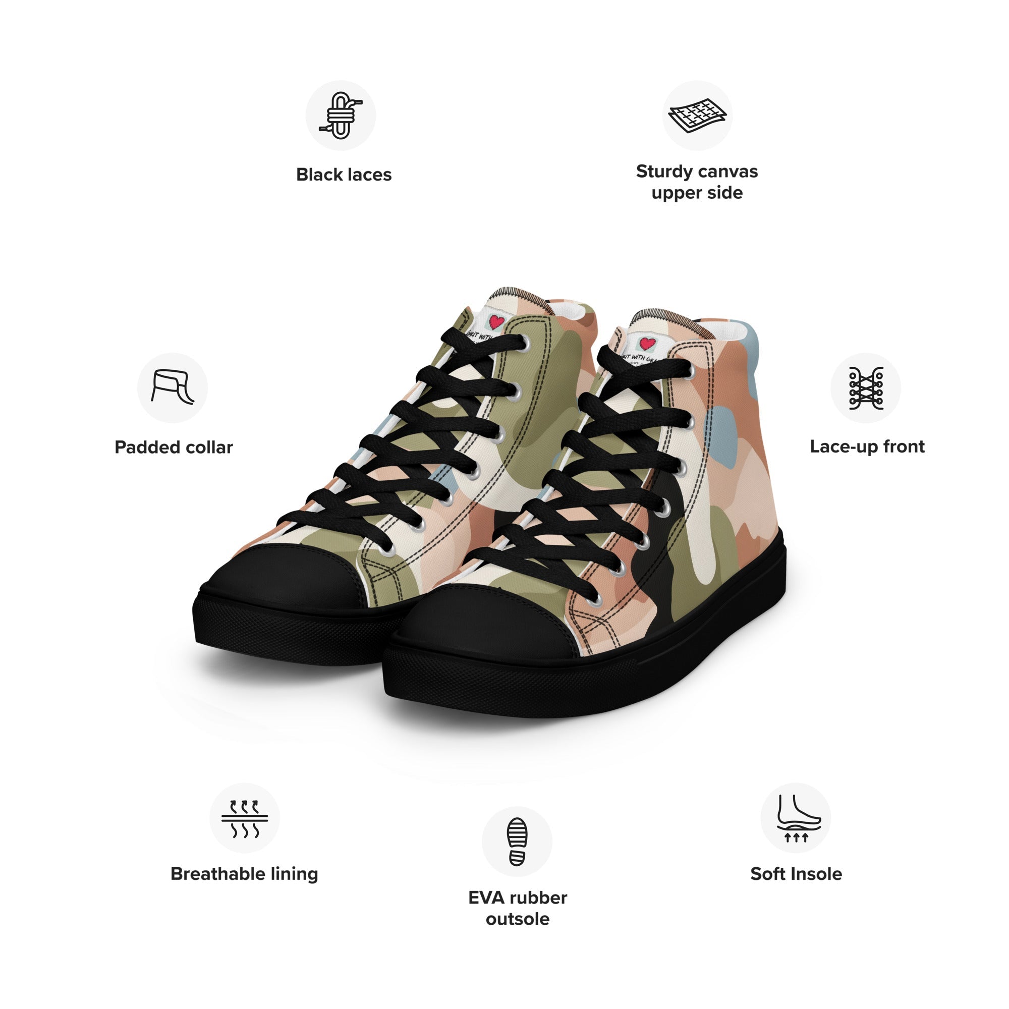 Army Enthusiast Women's High-Top Camouflage Sneakers