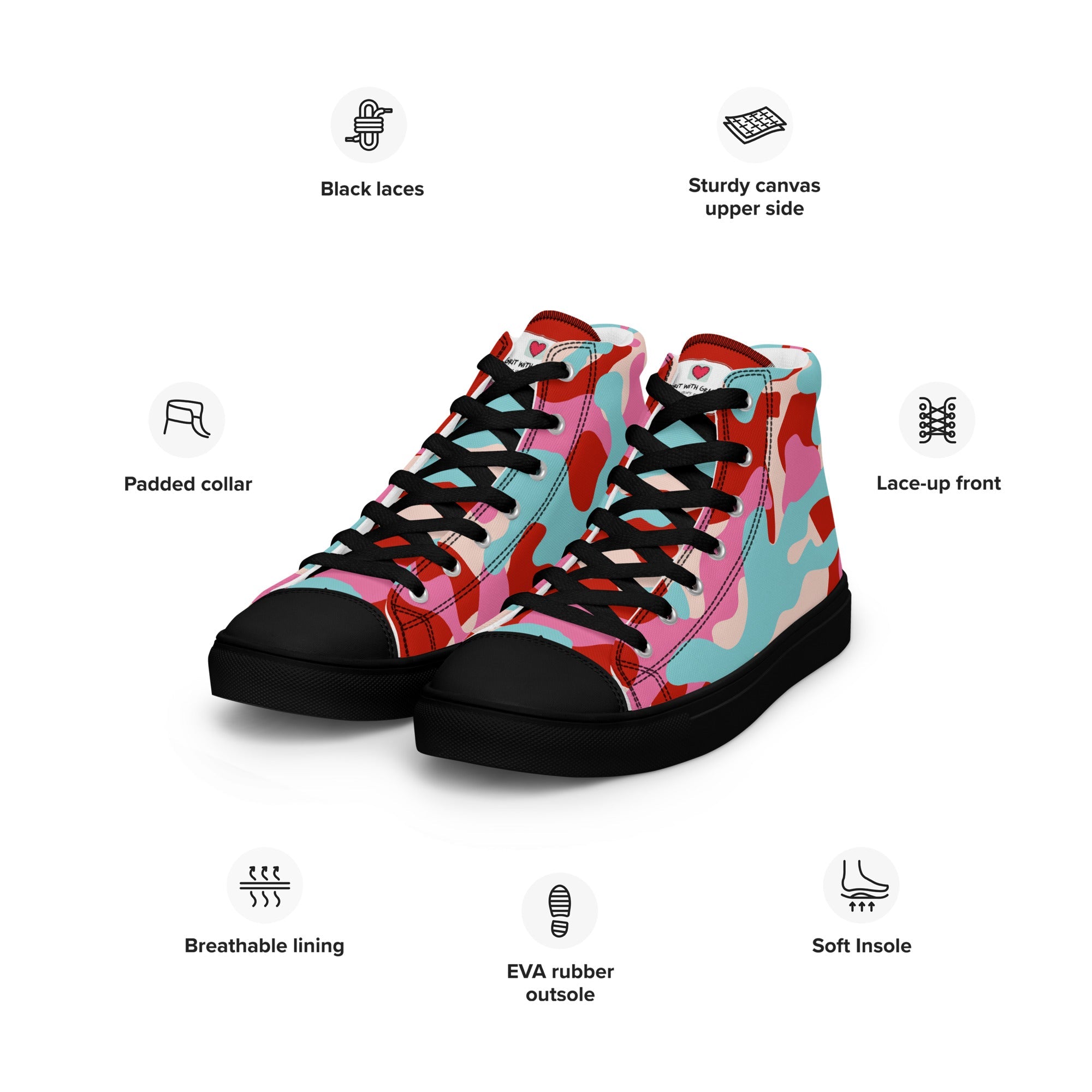 Army Enthusiast Women's High-Top Camouflage Sneakers