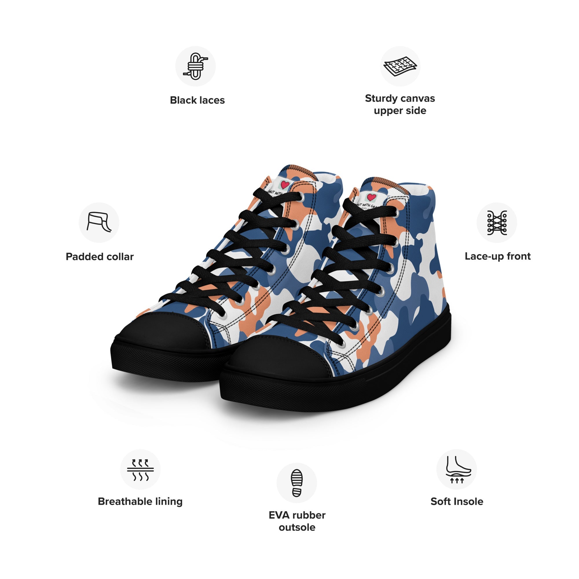 Army Enthusiast Women's High-Top Camouflage Sneakers