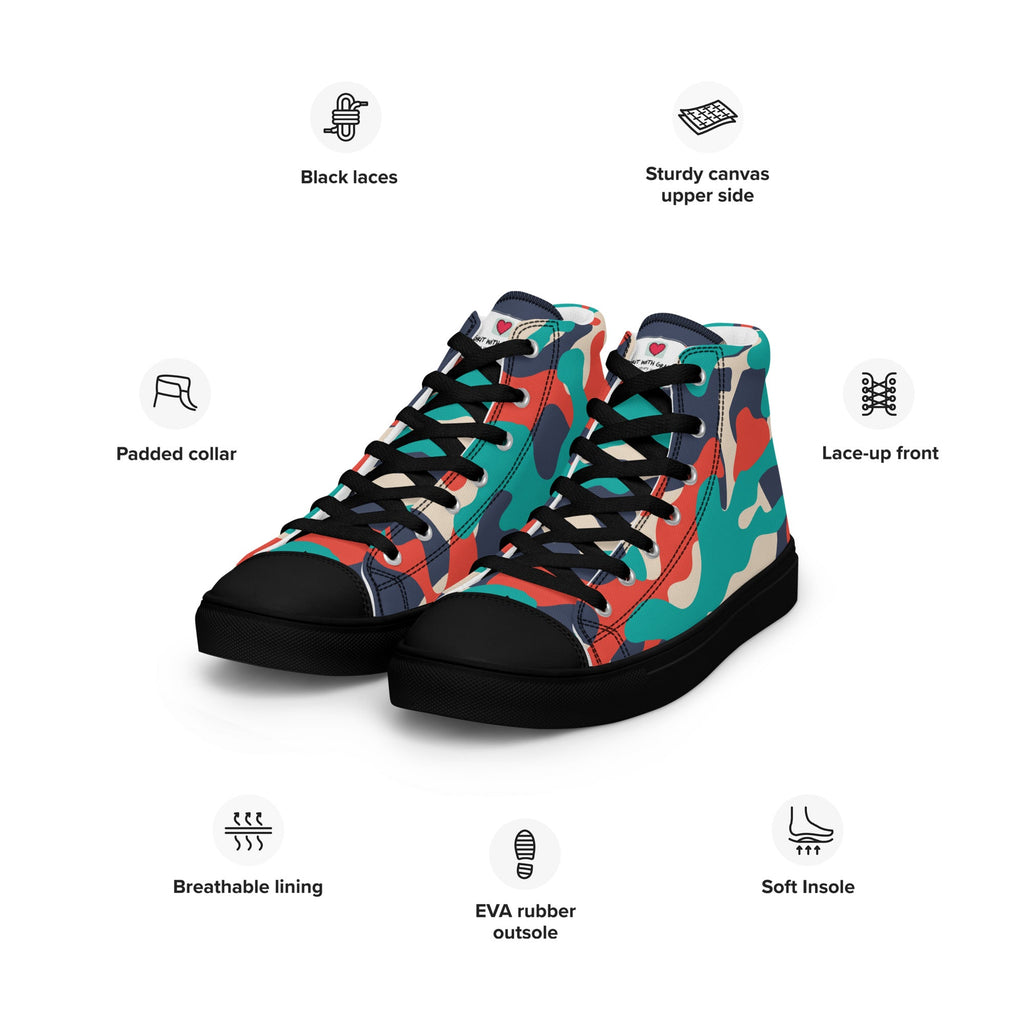 Army Enthusiast Women's High-Top Camouflage Sneakers