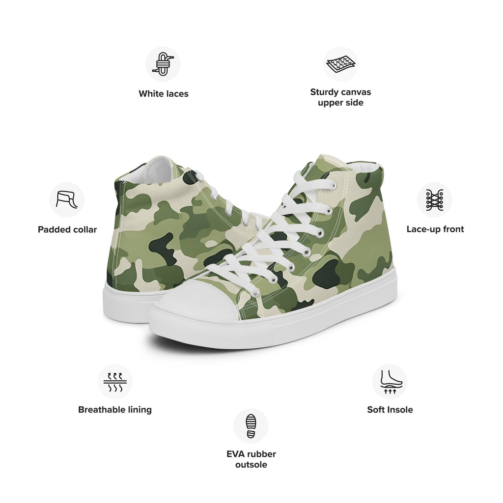 Army Enthusiast Women's High-Top Camouflage Sneakers