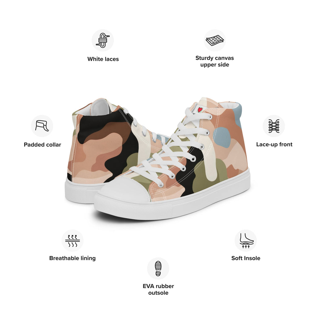 Army Enthusiast Women's High-Top Camouflage Sneakers