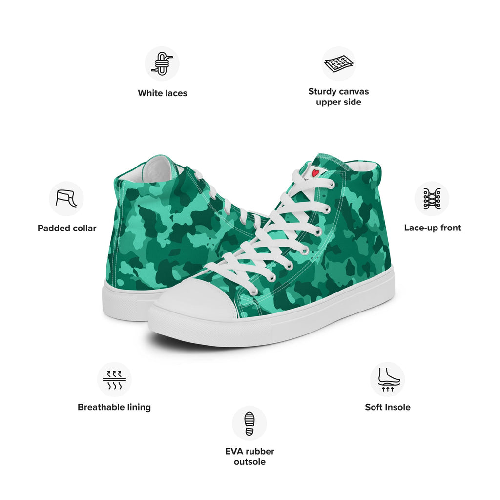 Army Enthusiast Women's High-Top Camouflage Sneakers