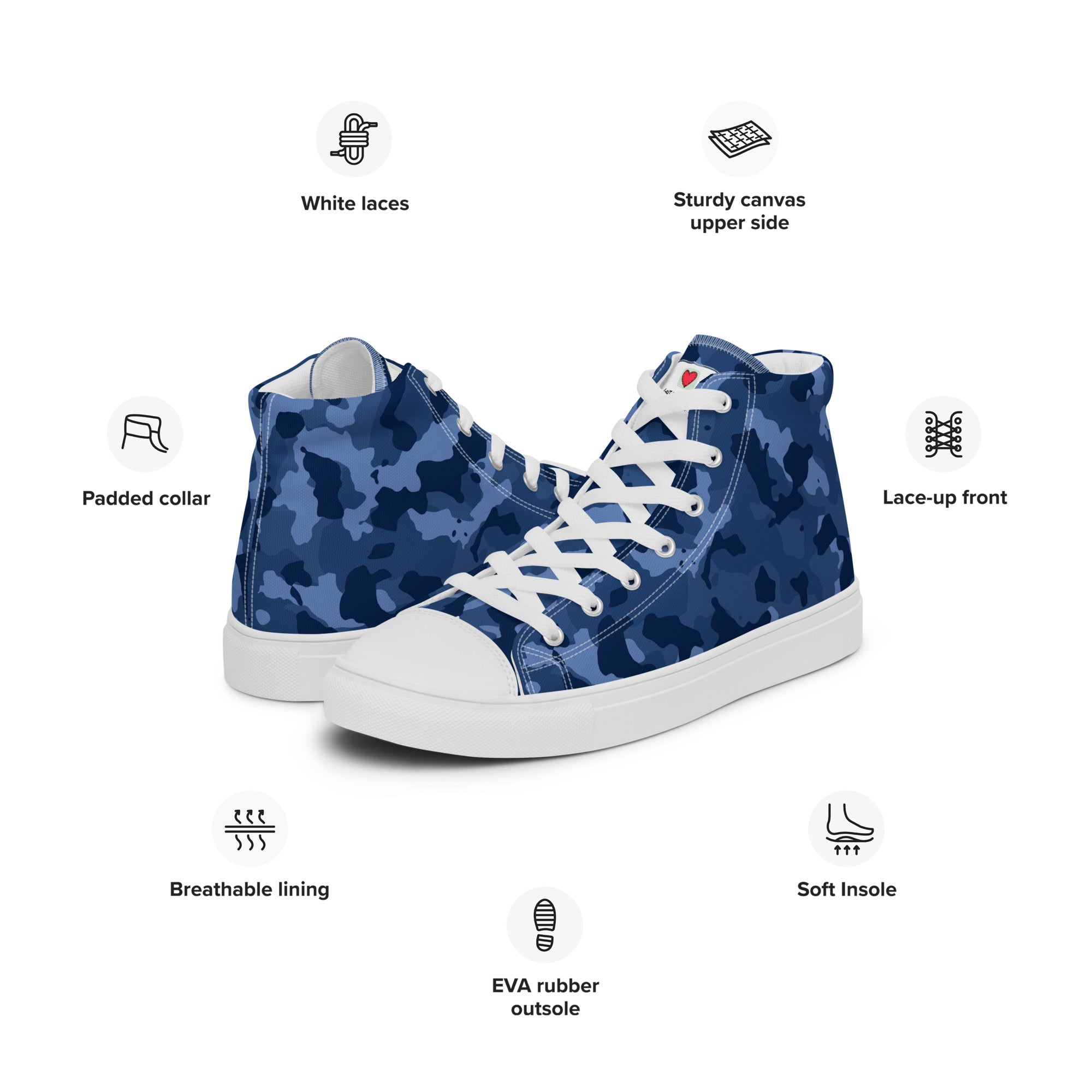 Army Enthusiast Women's High-Top Camouflage Sneakers