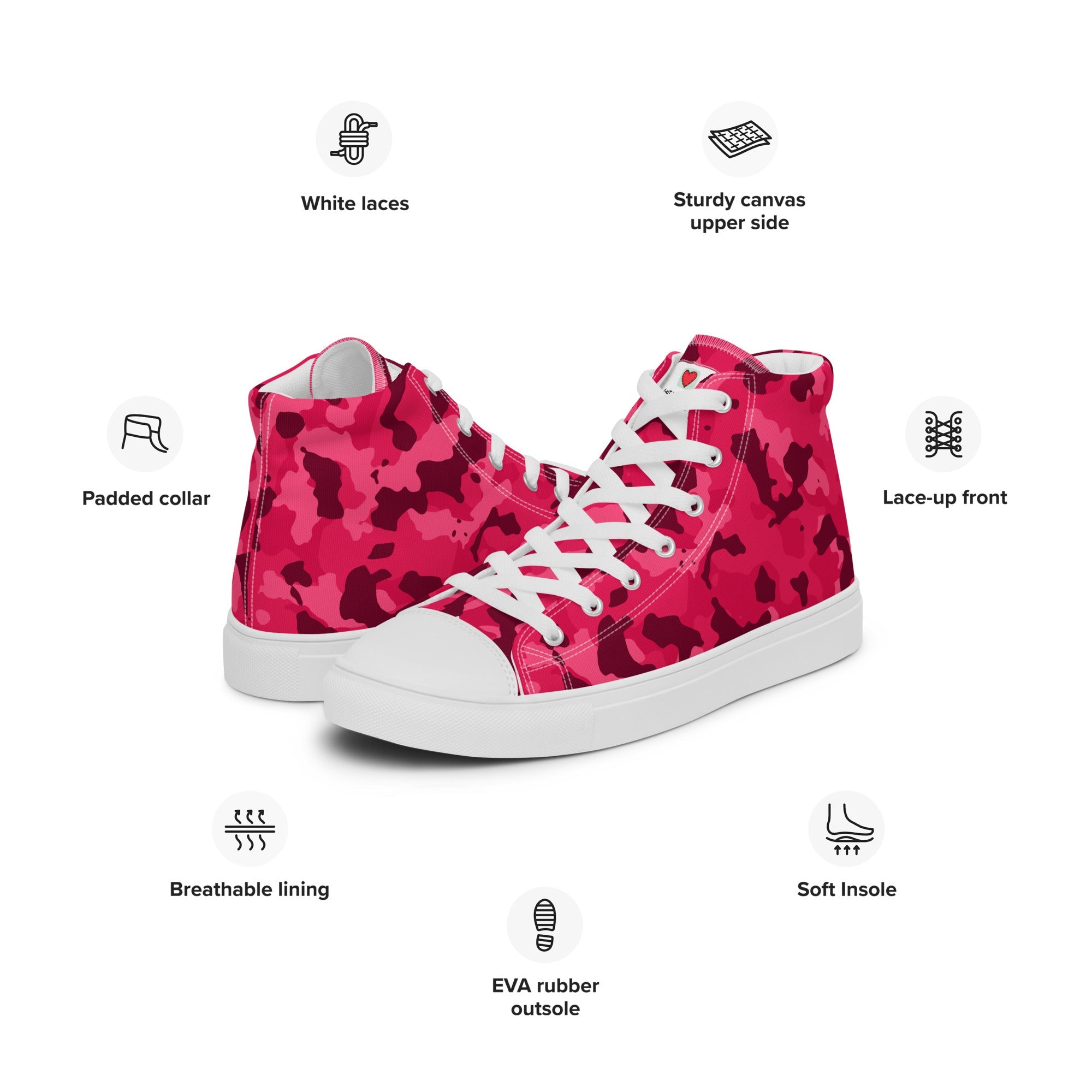 Army Enthusiast Women's High-Top Camouflage Sneakers