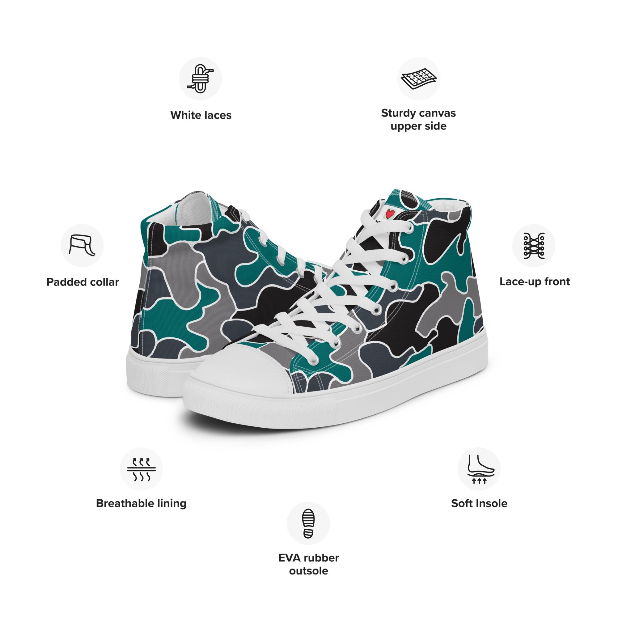 Army Enthusiast Women's High-Top Camouflage Sneakers
