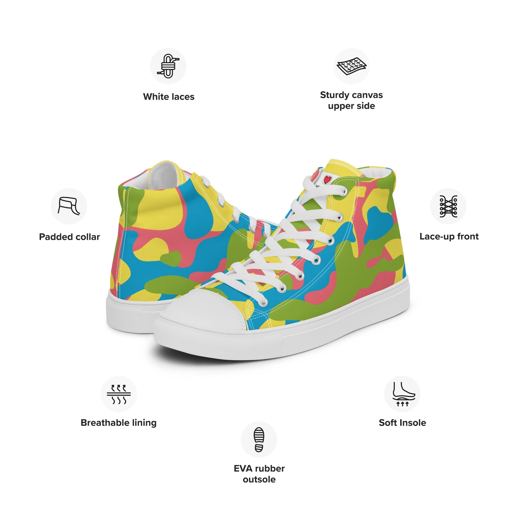 Army Enthusiast Women's High-Top Camouflage Sneakers
