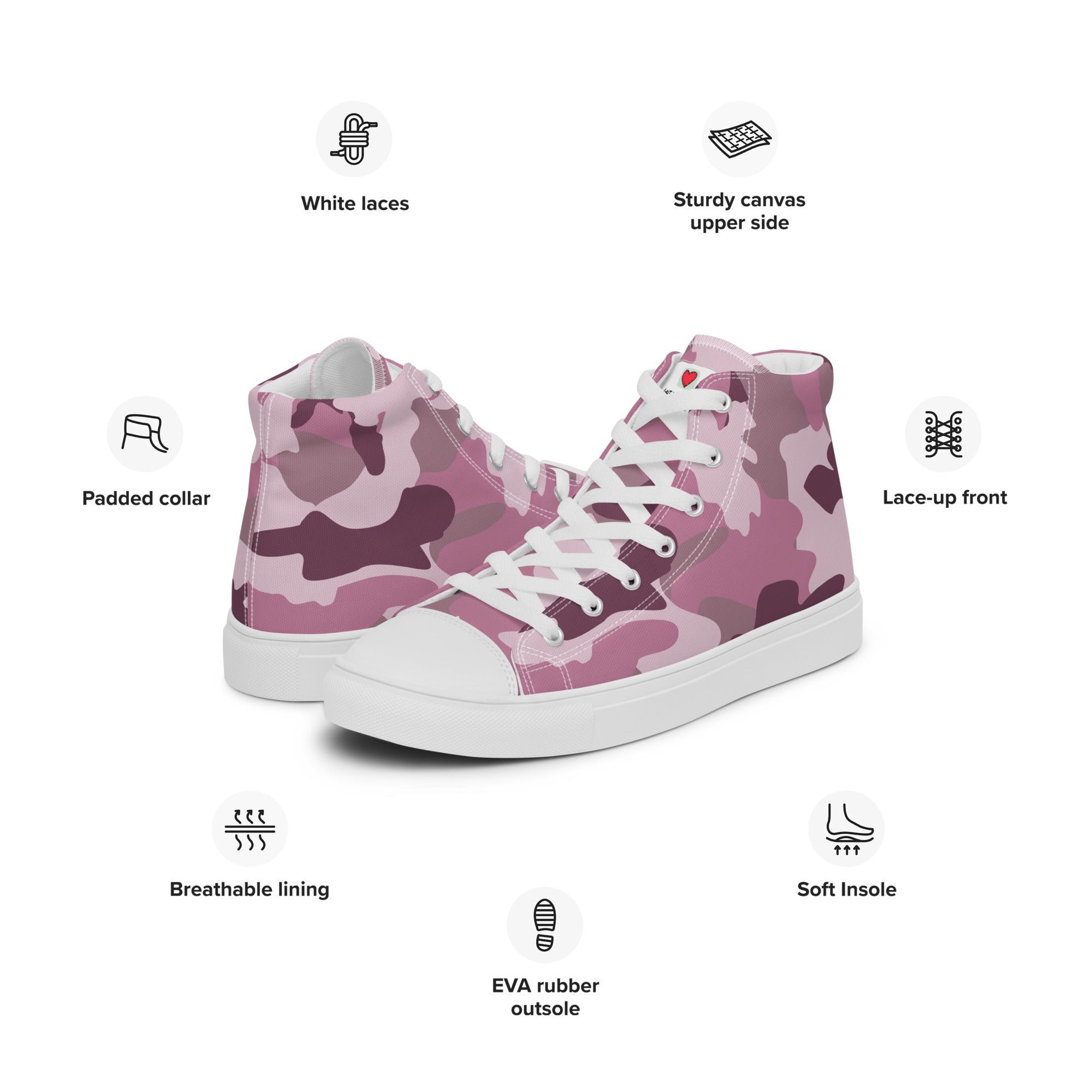 Army Enthusiast Women's High-Top Camouflage Sneakers
