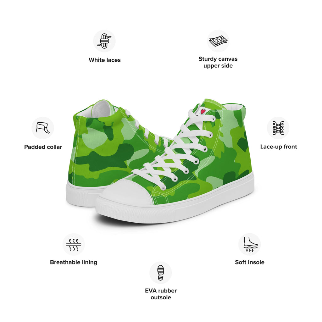 Army Enthusiast Women's High-Top Camouflage Sneakers