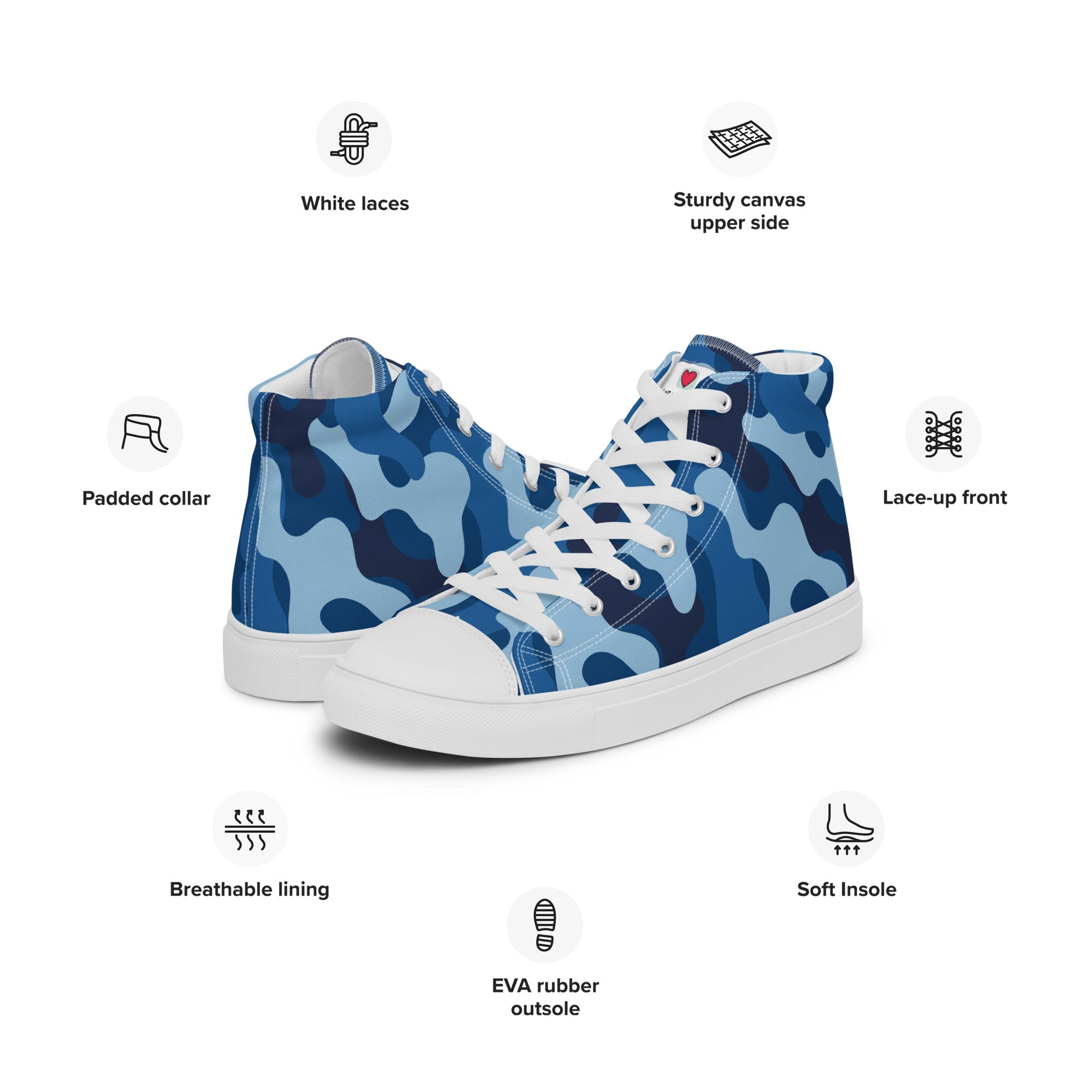 Army Enthusiast Women's High-Top Camouflage Sneakers