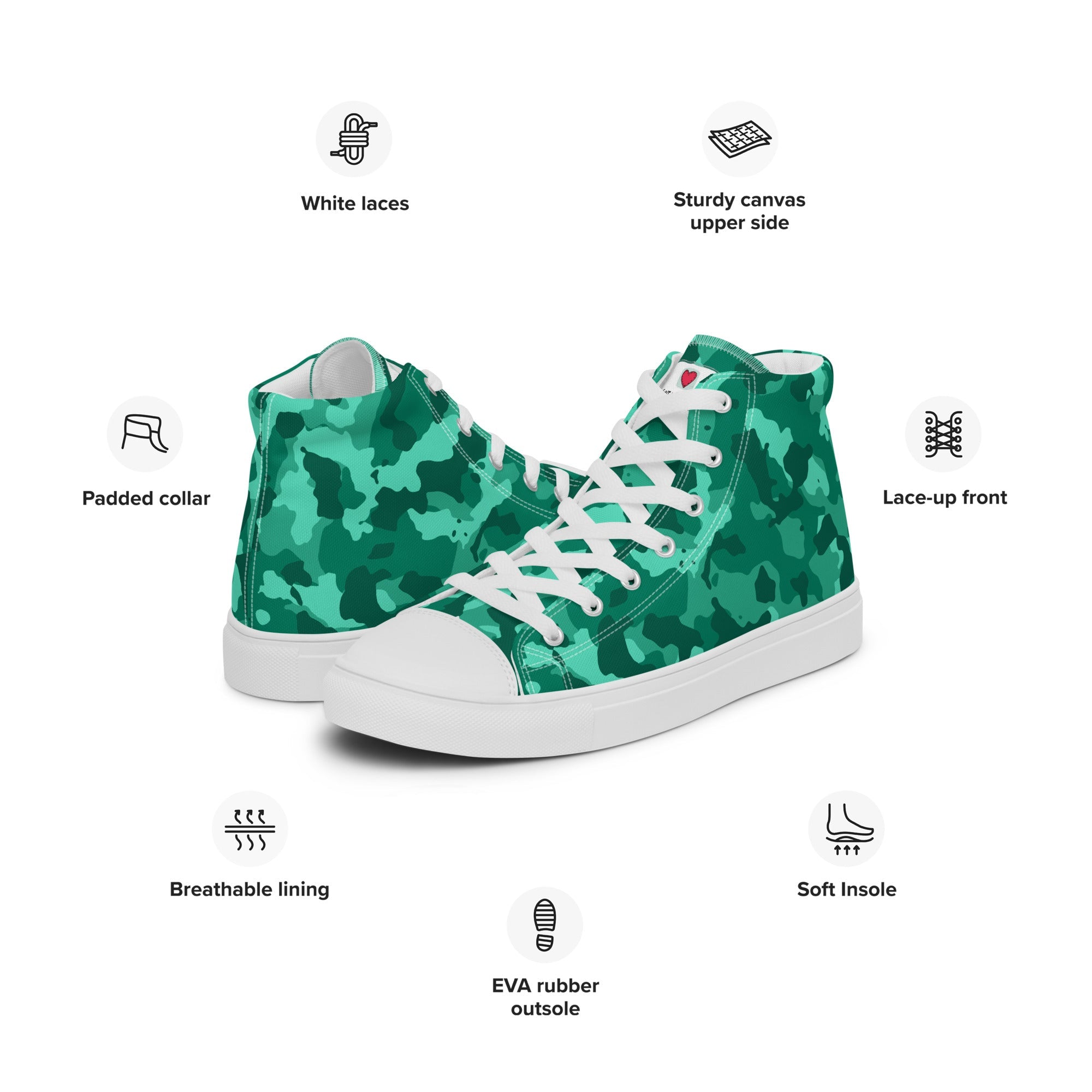 Army Enthusiast Women's High-Top Camouflage Sneakers