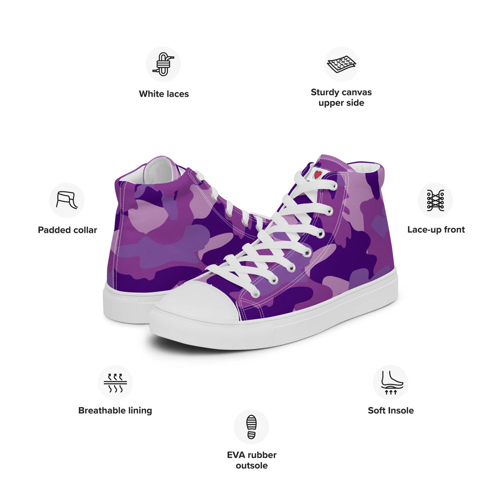 Army Enthusiast Women's High-Top Camouflage Sneakers