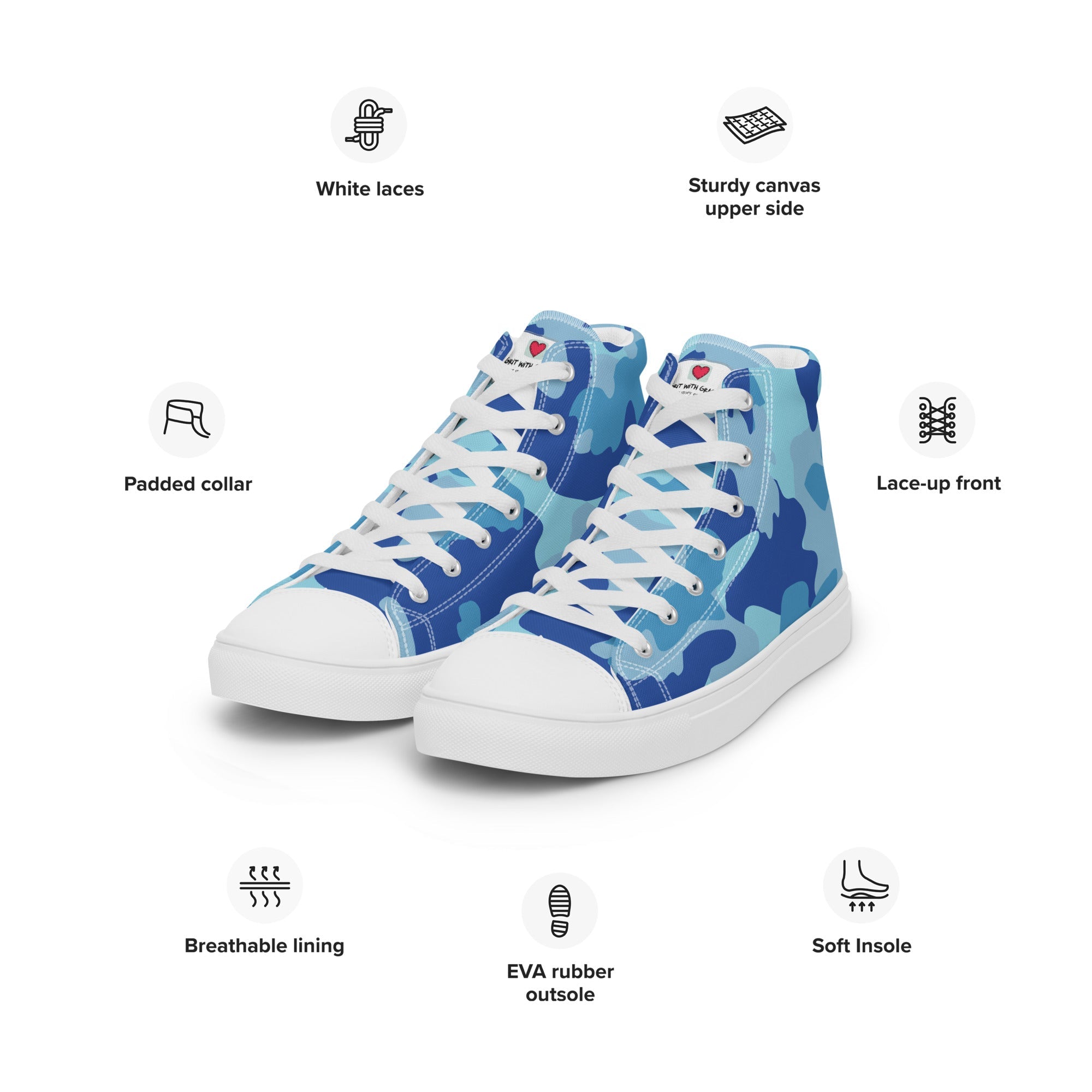 Army Enthusiast Women's High-Top Camouflage Sneakers
