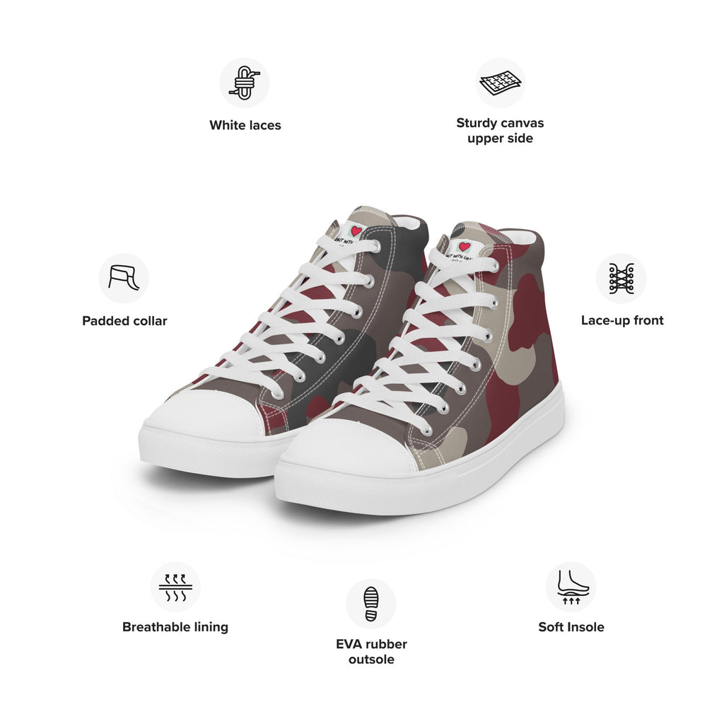 Army Enthusiast Women's High-Top Camouflage Sneakers