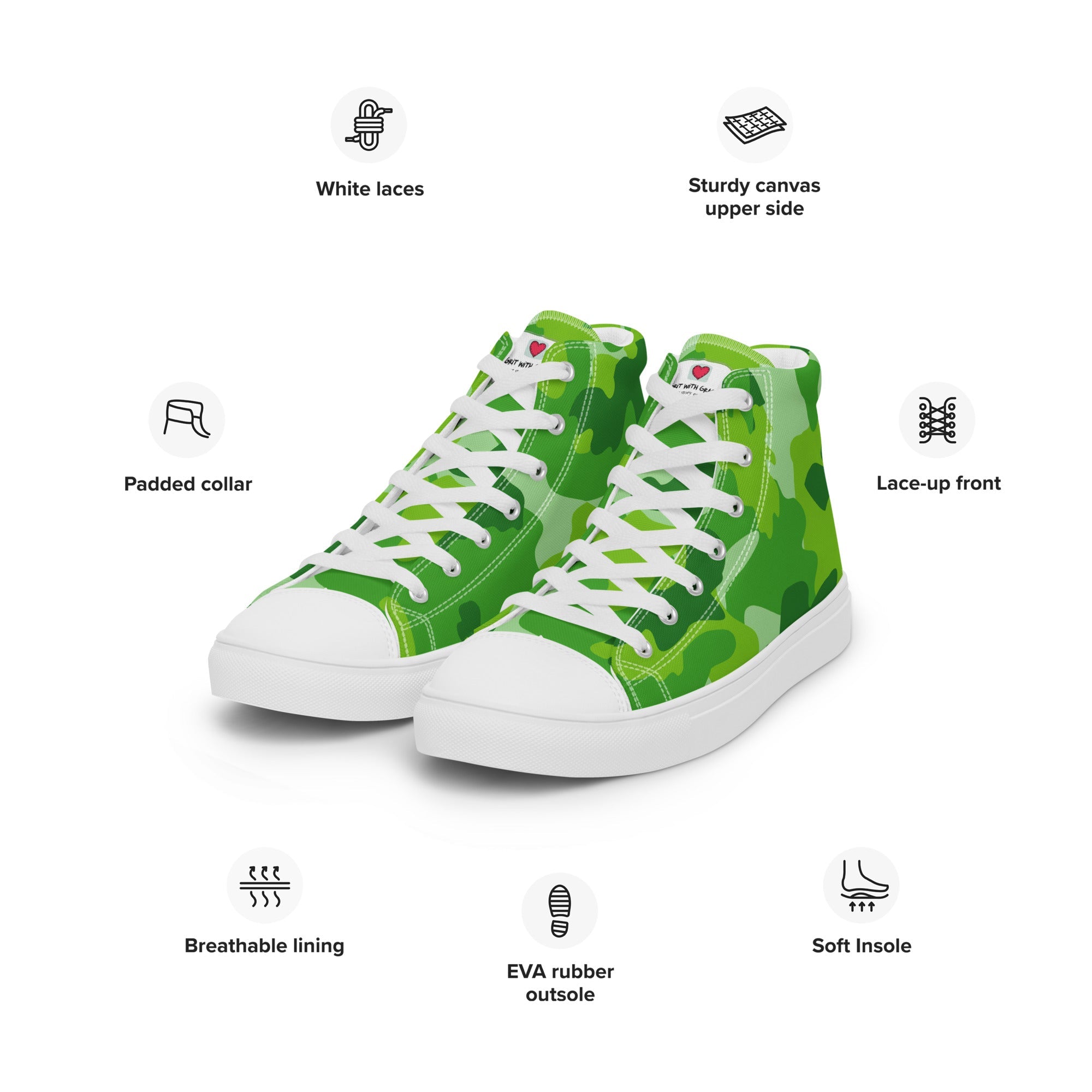 Army Enthusiast Women's High-Top Camouflage Sneakers