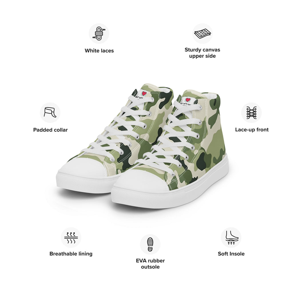 Army Enthusiast Women's High-Top Camouflage Sneakers