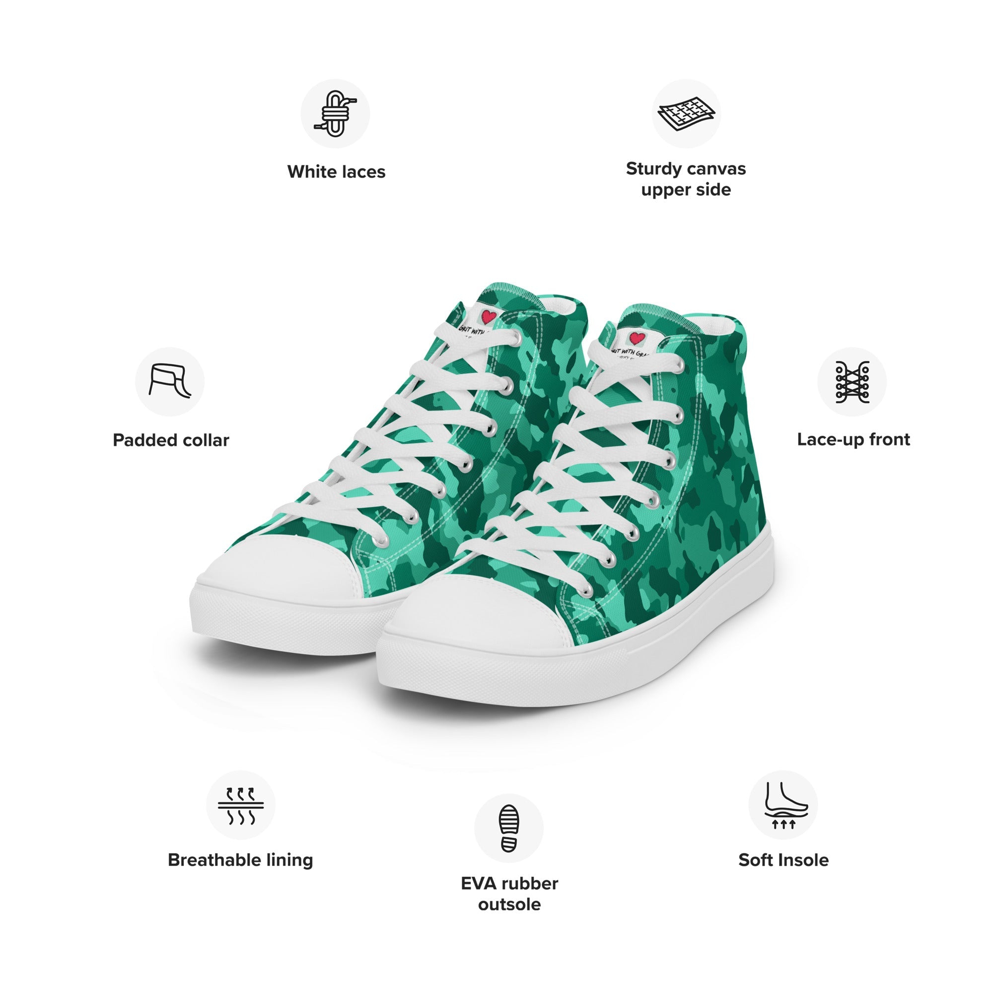 Army Enthusiast Women's High-Top Camouflage Sneakers