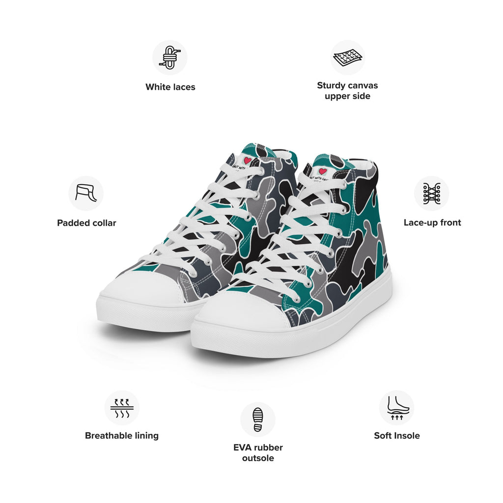 Army Enthusiast Women's High-Top Camouflage Sneakers