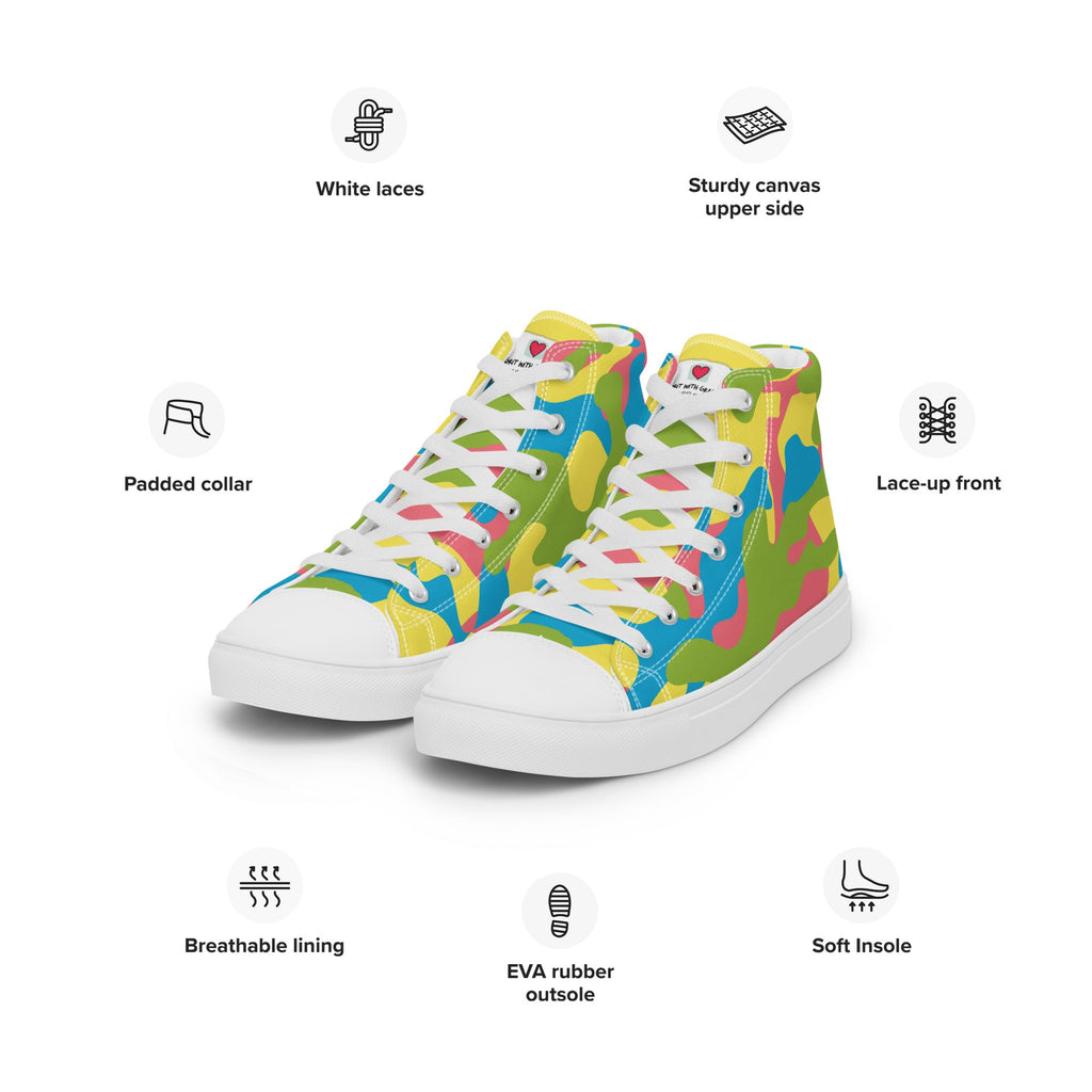 Army Enthusiast Women's High-Top Camouflage Sneakers