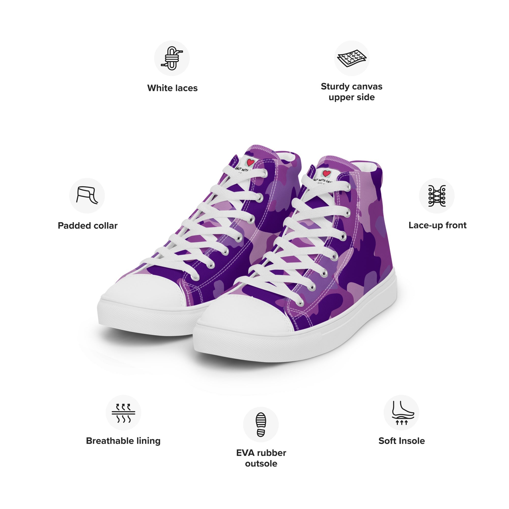 Army Enthusiast Women's High-Top Camouflage Sneakers