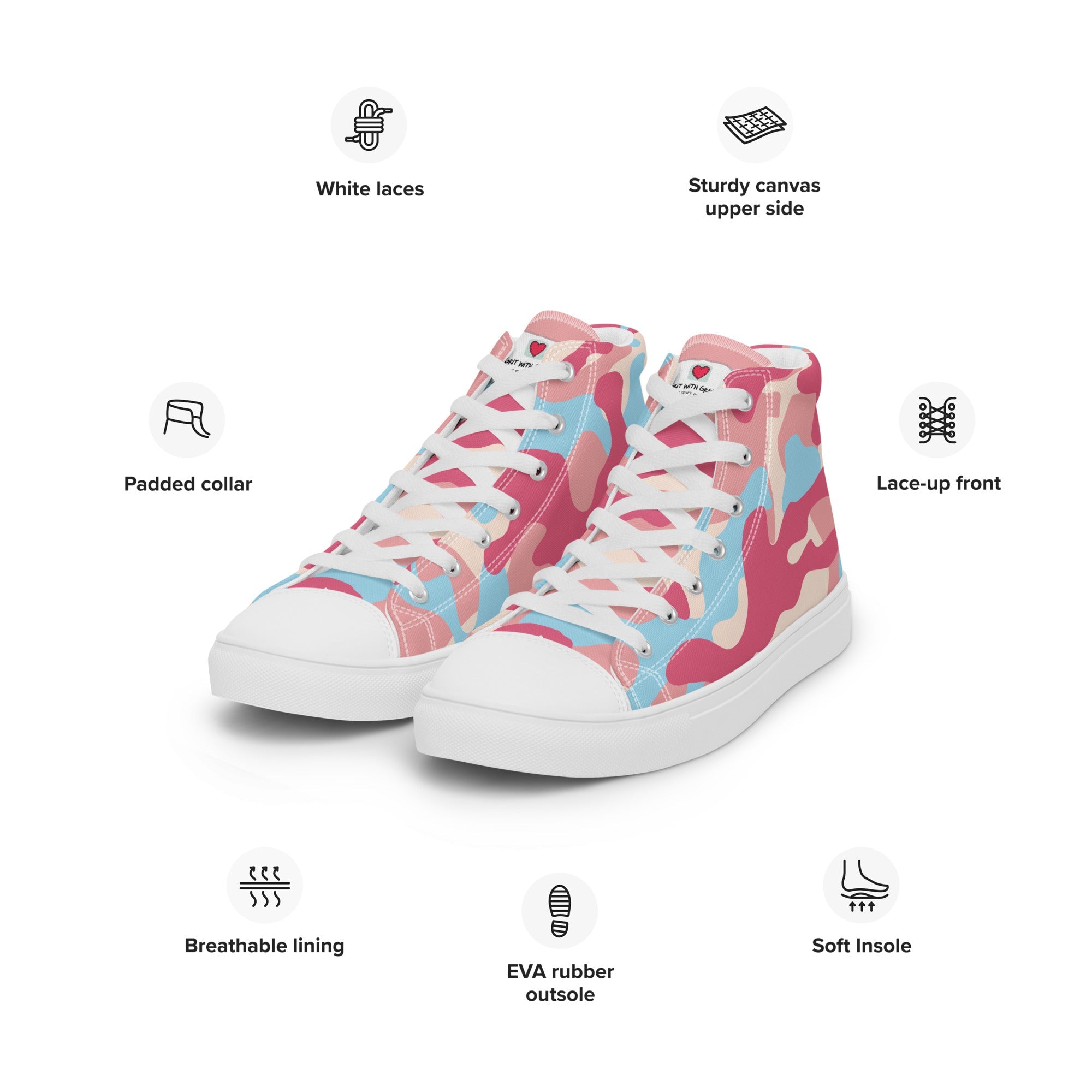 Army Enthusiast Women's High-Top Camouflage Sneakers