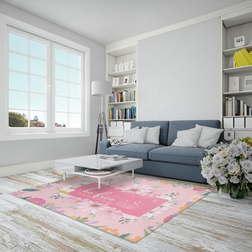Bee Happy Collection: 'Embrace Freedom' Inspirational Area Rugs